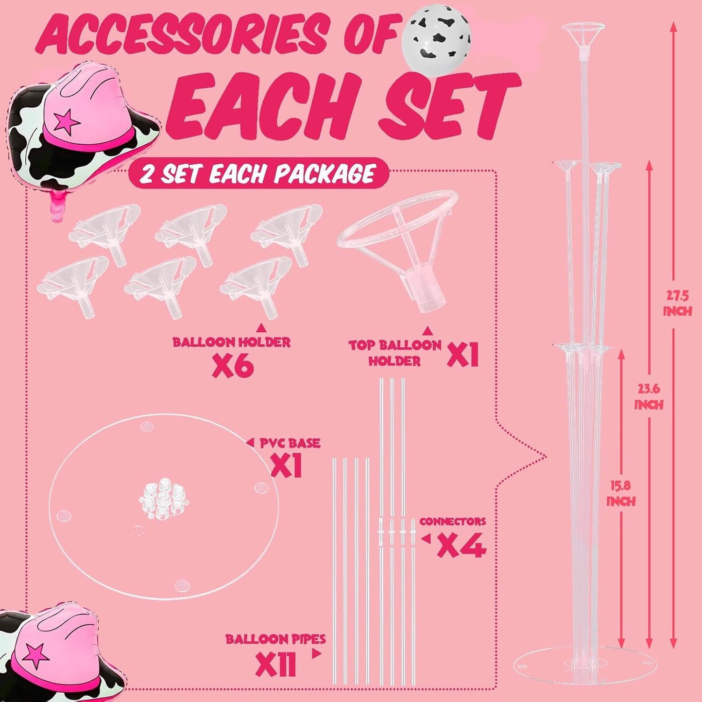 Party Balloons Stand Kit Foil Balloons Themed Party Balloon Centerpiece for Tables Birthday Party Decorations