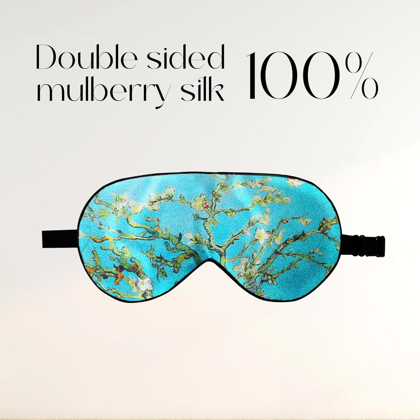 ZIMASILK 100% Natural Silk Sleep Mask Blindfold,Adjustable Super-Smooth Soft Eye Mask for Sleep with Bag(Pattern 5)