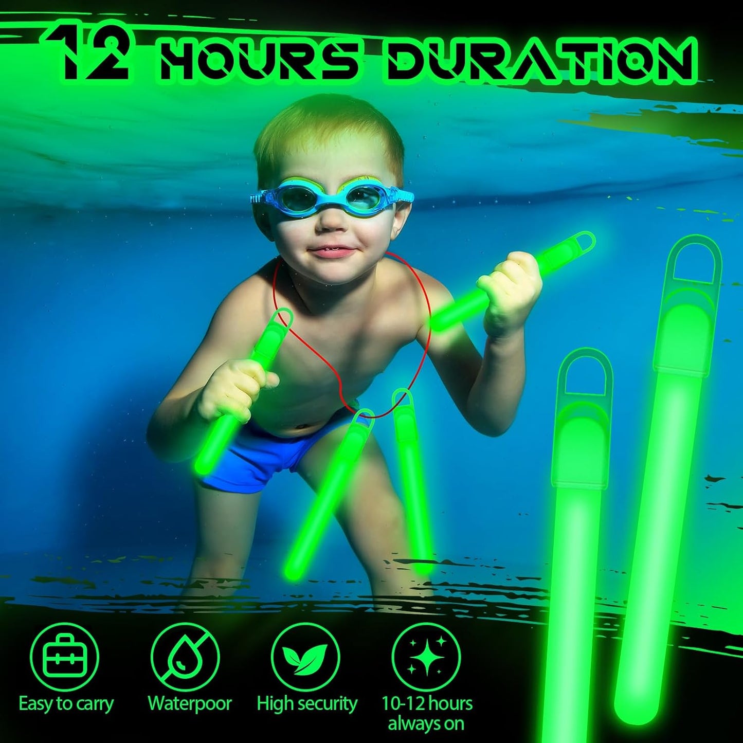 Lewtemi 4" or 6" 100 Pack Bright Glow Sticks Bulk, Glow in The Dark Party Supplies Birthday and Holidays Party Favors