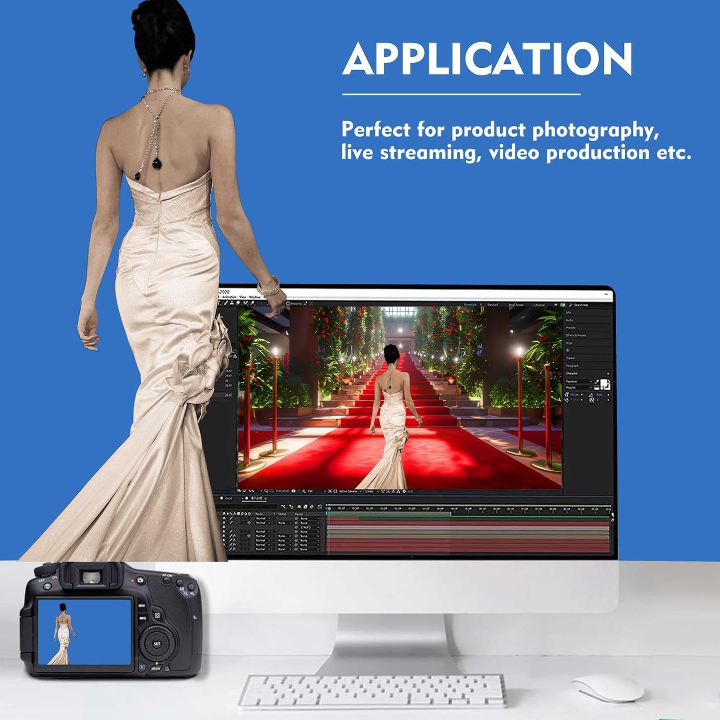 Royal Blue Backdrop, Photo Booth Portrait Photography Backdrops, Studio Blue Screen Backdrop for Photoshoot Streaming Video Shooting, Photo Backdrop 10x20ft