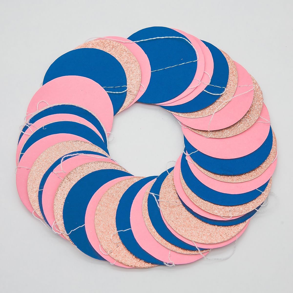 Rose-Gold Navy-Blue Pink Party Decorations – 52ft Paper Garland Gender Reveal Bridal Baby Shower Decoration Birthday Engagement Bachelorette Wedding Hanging Decor HongTongTong