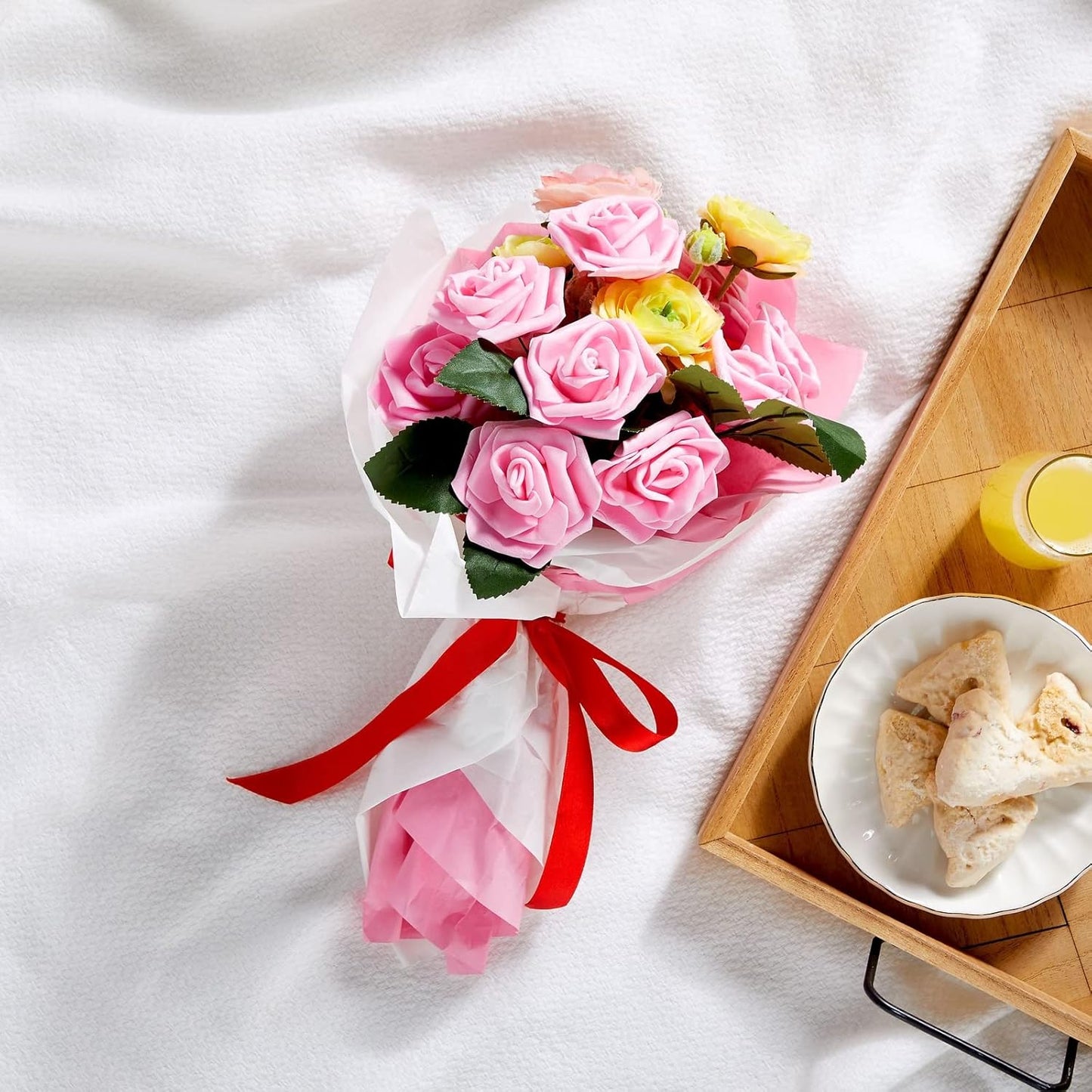 Juvale Pink Roses Artificial Flowers - 100 Pack, 3 in Stemless Foam - Bulk Artificial Blooms for Wedding Decor, Centerpiece Table Decorations & DIY Floral Arrangements