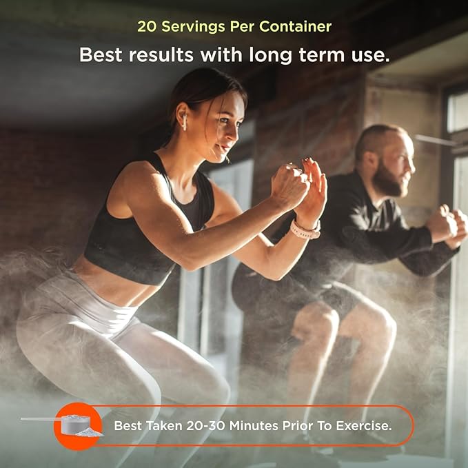 The Genius Brand Genius Pre - Clean Pre-Workout Powder for Energy, Focus & Fitness Support - No Artificial Flavors, Preservatives, or Proprietary Blends - Non-GMO - 20 Servings - Sour Cherry
