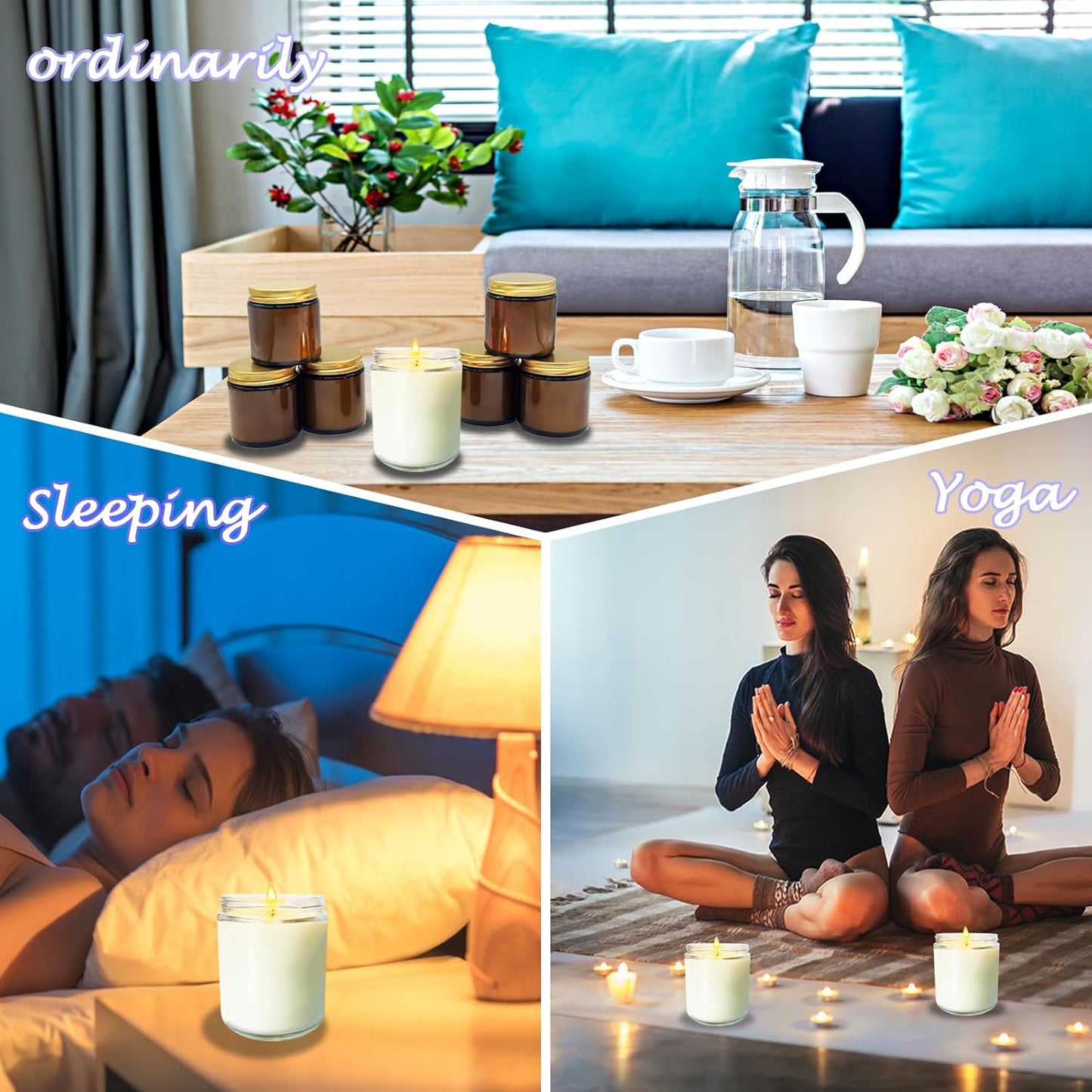 12 Pcs 8 Oz Bulk White Soy Candles,Lavender Scented Candles Set,Bulk Aromatherapy Candle,Great Stress Relieving Scented Candle for Girls as a Gift for Birthdays, Weddings and More!