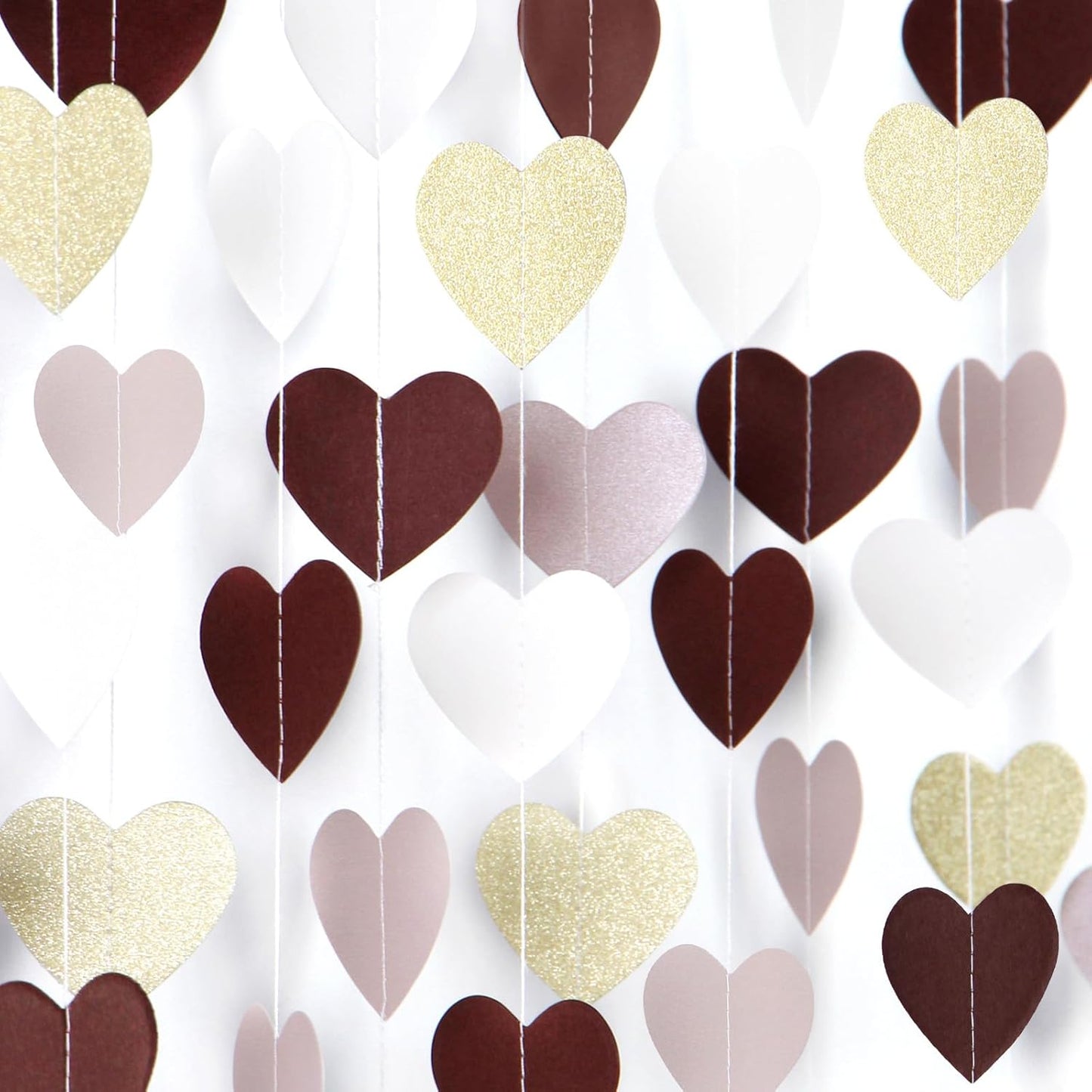 Brown-Gold Nude-Pink Party-Decorations Paper Garland - 52Ft Neutral Boho Blush Champagne Cow Bear Streamers Banner,Fall Autumn Birthday Baby Shower Wedding Hanging Decor Panduola