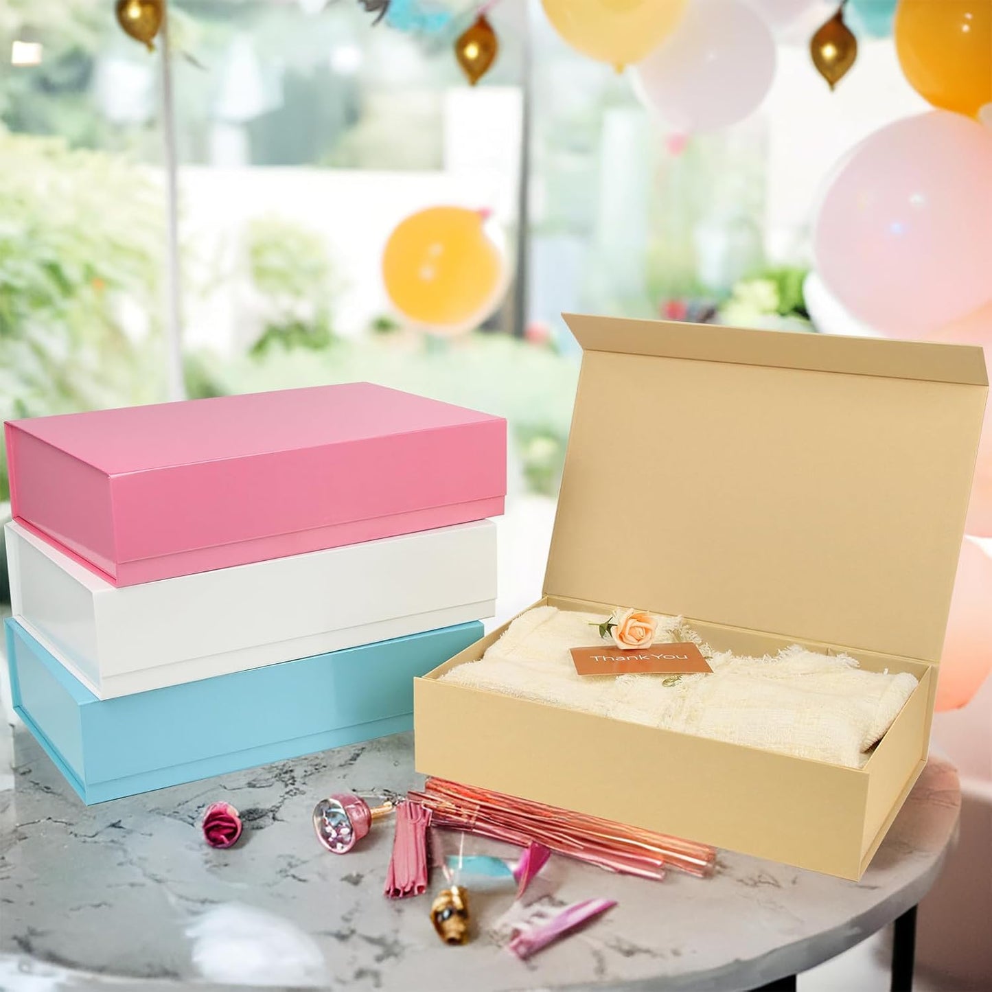 PACKHOME 6 Extra Large Gift Boxes 17.5x11.3x4.3 Inches, Sturdy Shirt Boxes with Magnetic Lids for Clothes and Large Gifts (Kraft)