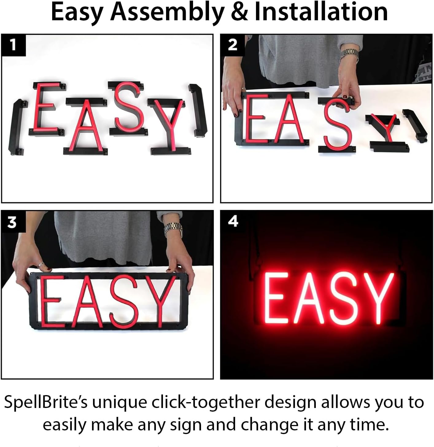 SpellBrite COCKTAILS Sign | Beer-Related Sign with Neon Look, Red LED Light Source | 33.1" x 6.3"