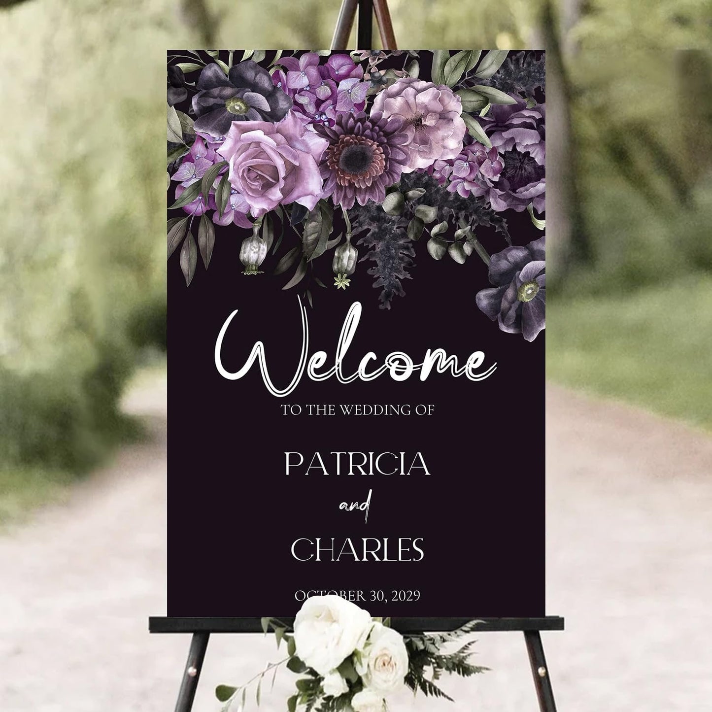 Gothic Wedding Welcome Sign - Dark Romantic Gothic Ceremony Sign