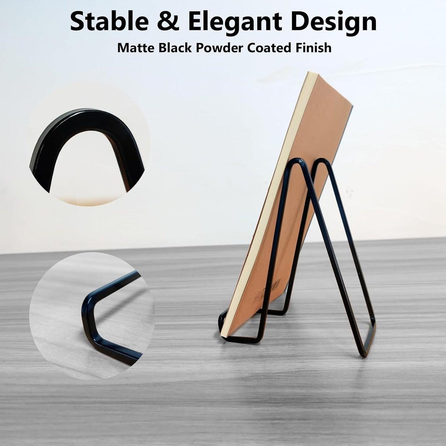 3 Pack 4 inch Metal Plate Stands for Display, Plate Holder Pictures Frame Easel Display Stand, Tabletop Picture Stand, Iron Easels for Display Photo Frames, Plates, Vinyl Record，Book, Plaque, Sign