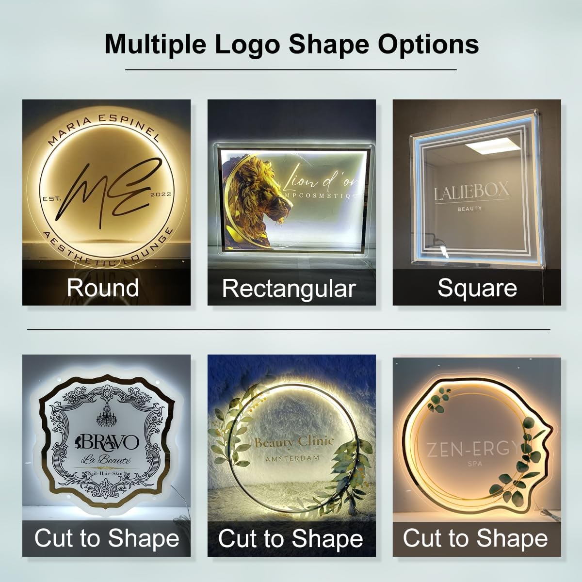 Custom Neon Business Sign,Personalized Backlit LED Signs, Acrylic custom light up sign for business logo, UV/Metal Bar Salon Beauty Studio Custom LED Neon Wall Decor Sign (Custom Business Neon Sign)