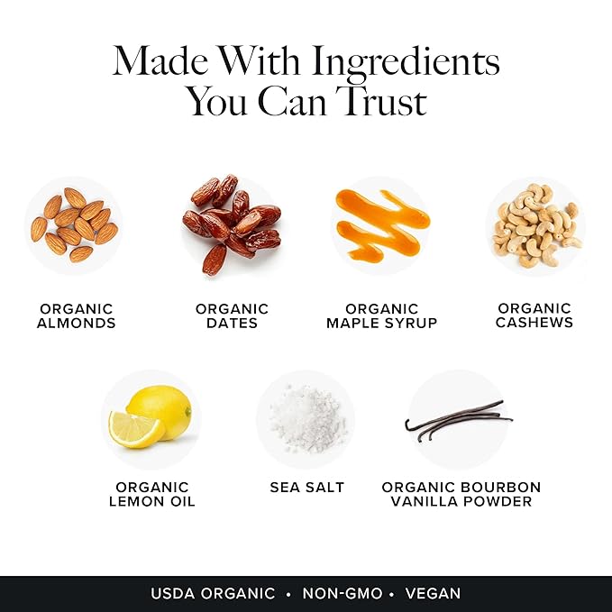 Truvani Plant Based Snack Bars | Lemon Bar 1 Pack | 6g Protein | USDA Organic and Vegan | The Only Bar | Dairy, Soy, and Gluten Free | Individually Wrapped
