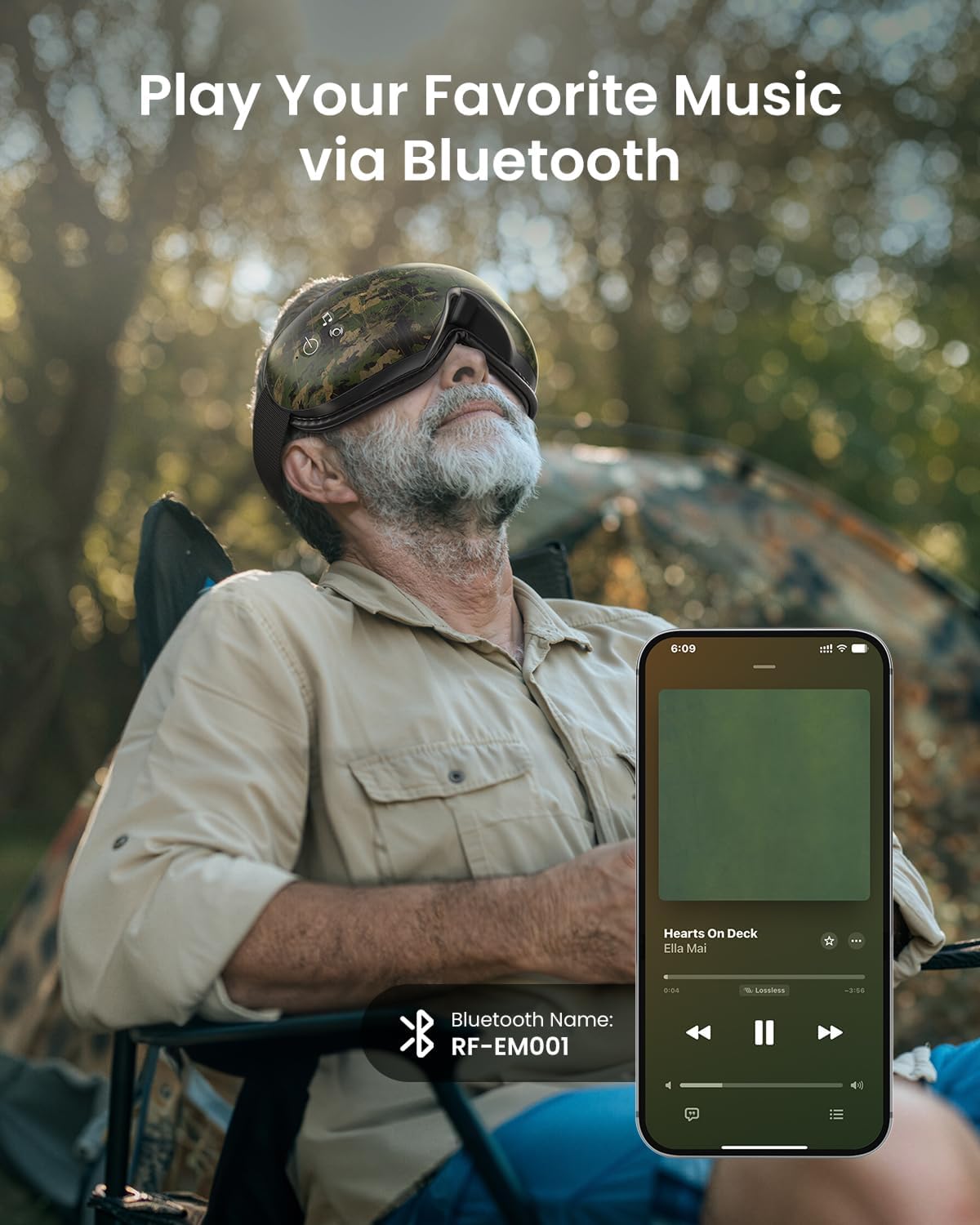 RENPHO Eyeris 1 Eye Massager with Heat, Birthday Gifts for Mom Dad Women Men Her Him, Sleep Mask with Heat Bluetooth Music, Relax Eye