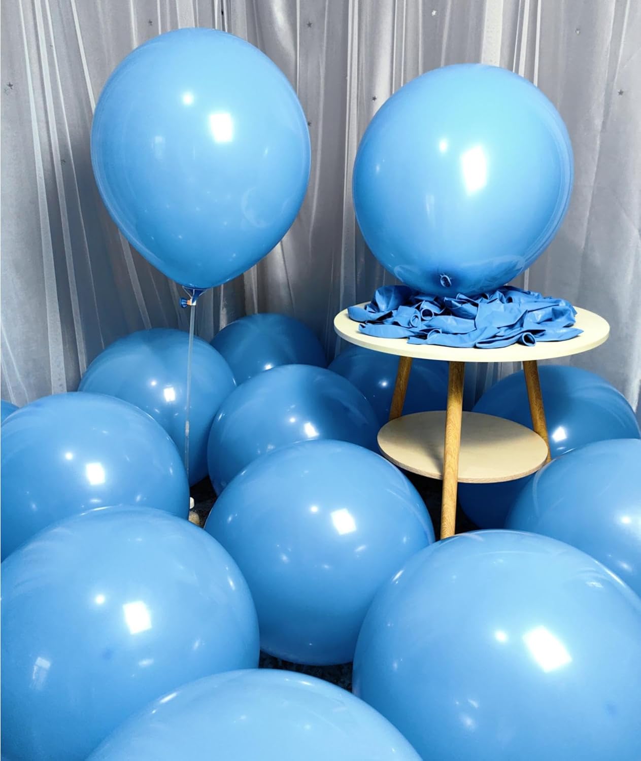 90 Pack Light Blue Balloons 18 Inch Blue Latex Large Balloons for Party Decorations and Events ZWZLIULIAN