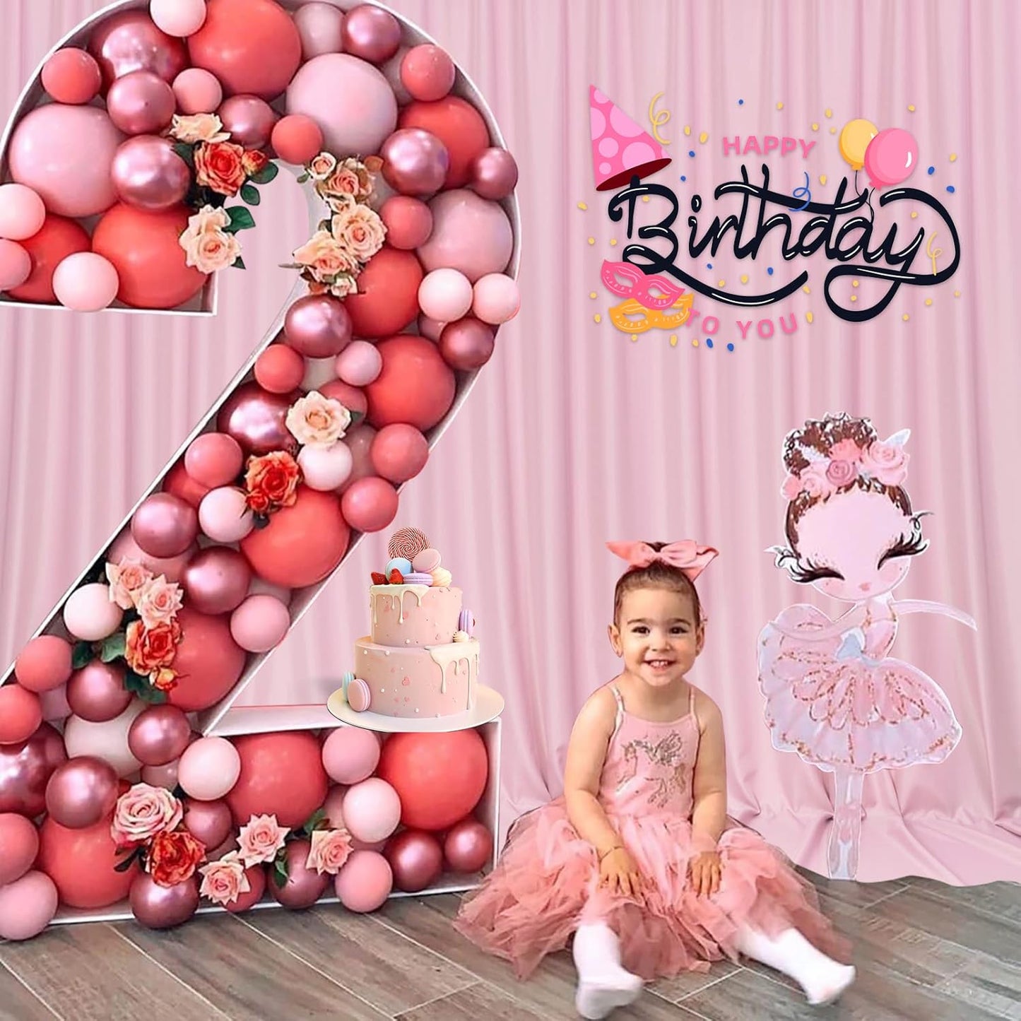 Pink Backdrop Curtain for Parties Rod Pocket Pink Curtains Photography Backdrop Drapes Privacy Fabric Decoration for Birthday Party Wedding Baby Shower Home Decor, 5ft x 10ft, 2 Panels