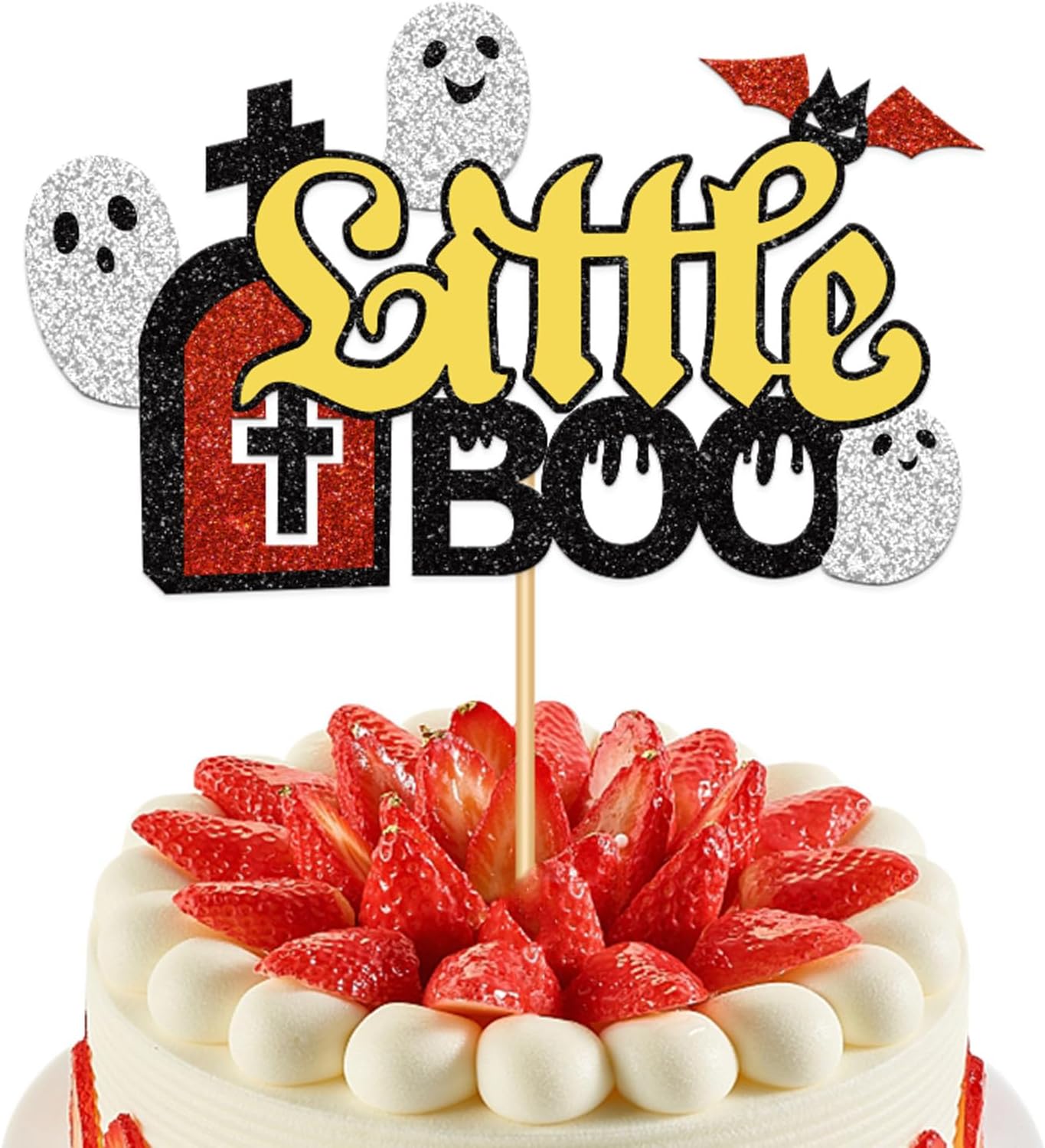 5 Pcs Halloween Cake Toppers Set Cute Ghost Tombstones Cupcake Plugin Ghosts Little Boo Dessert Decorations for Birthday Halloween Party Cake Decoration Supplies