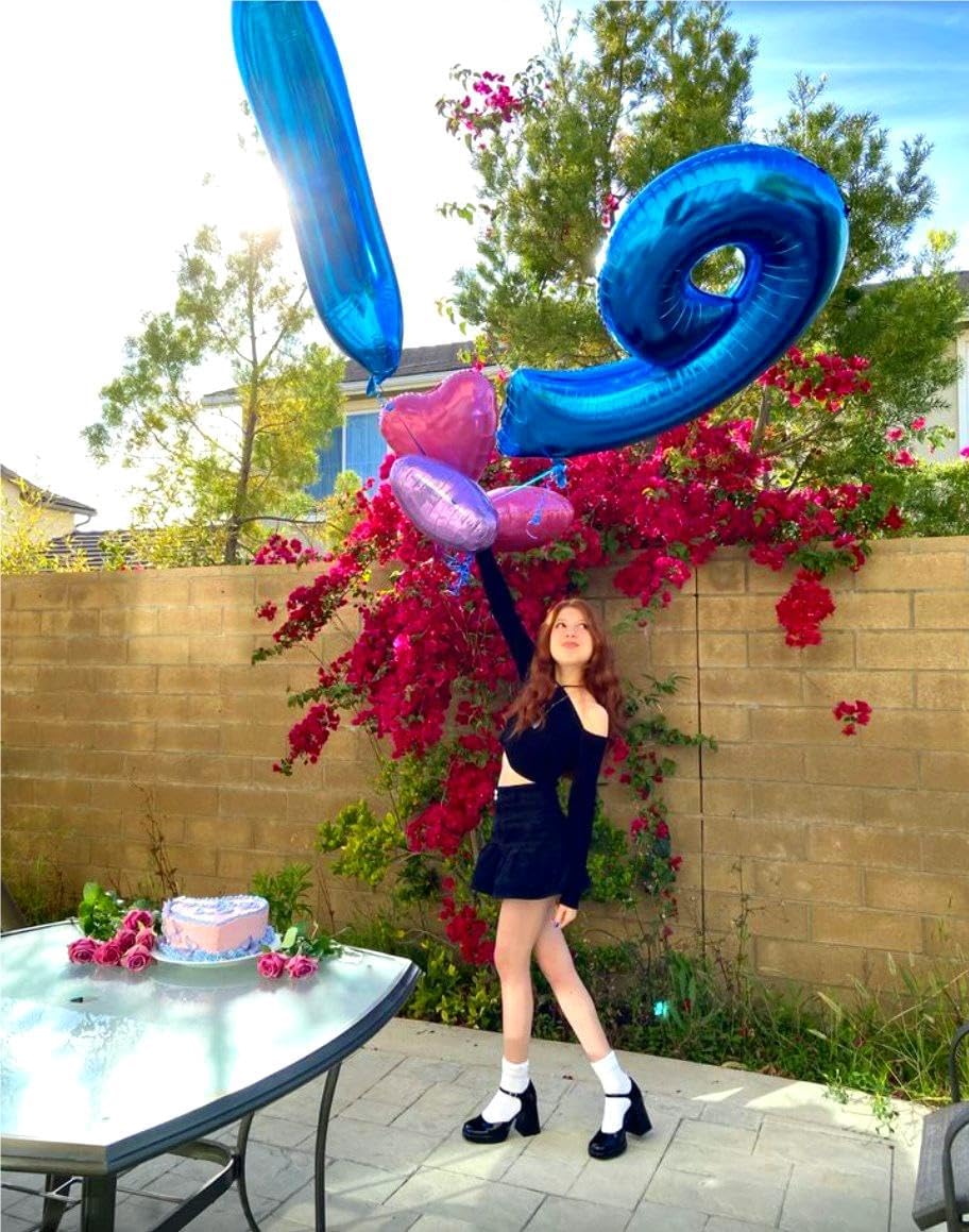 Large Foil Navy Blue Number 9 Balloon 40 Inch, Mylar 9th Number 9 Birthday Balloons, 9 19 29 39 59 99 Blue Party Decorations, Giant 9 Engagement Graduations Anniversary Party Supplies