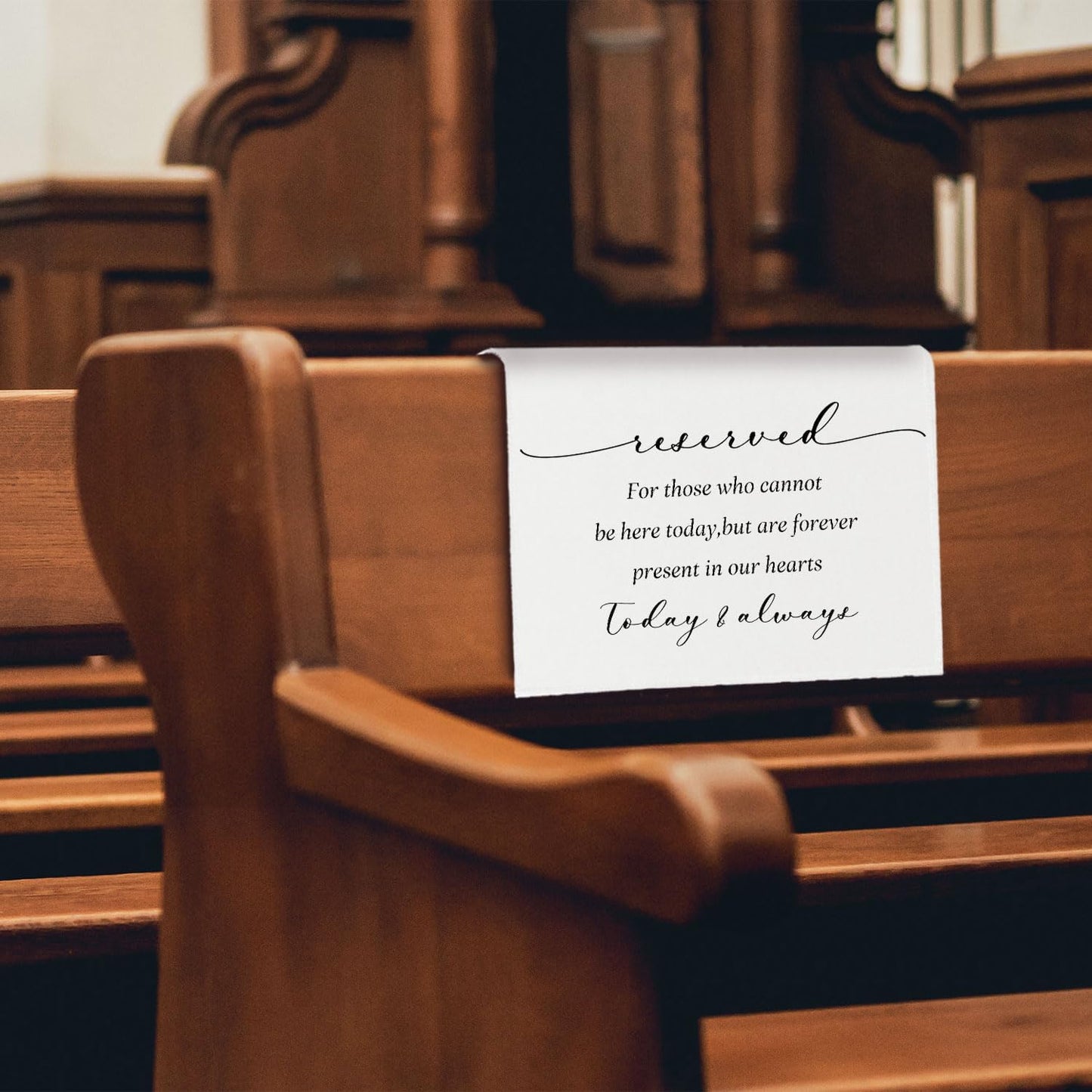In Loving Memory Wedding Sign, Reserved Memorial Signs Pew Cloths Seating Placeholder for Chairs, Wedding Decorations for Reception Celebrations Event (today & always, 1 Pc)
