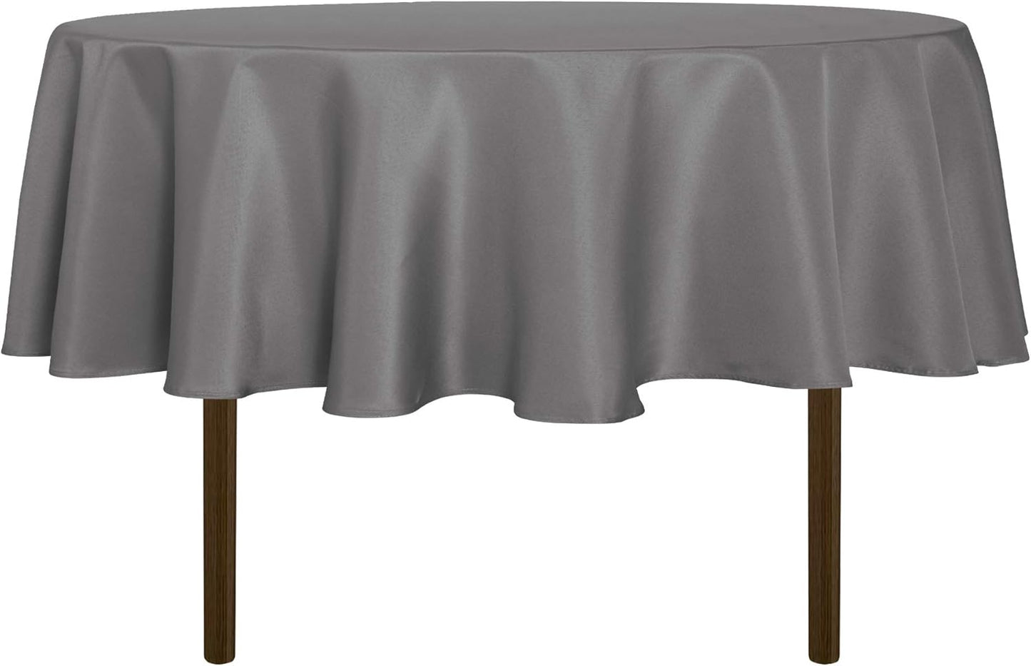 sancua Round Tablecloth - 60 Inch - Water Resistant Spill Proof Washable Polyester Table Cloth Decorative Fabric Table Cover for Dining, Buffet Parties and Camping, Light Grey(Fits 20-48 Inch Tables)