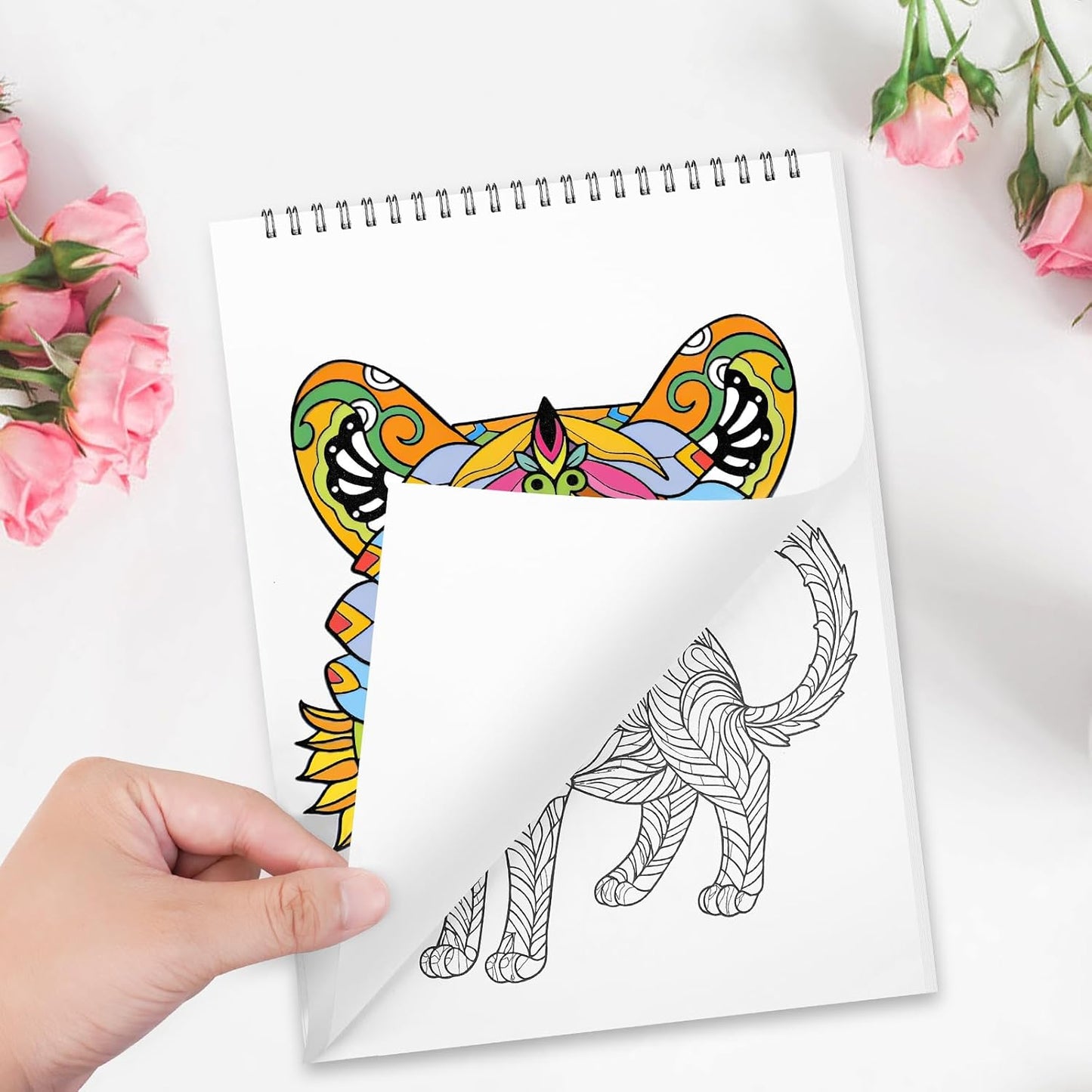 Adult Coloring Book for Women,Spiral Bound Coloring Books for Adults Relaxation and Teens Stress Relief,Thick Paper(No Bleed)-One Sided Design for Women to Relax