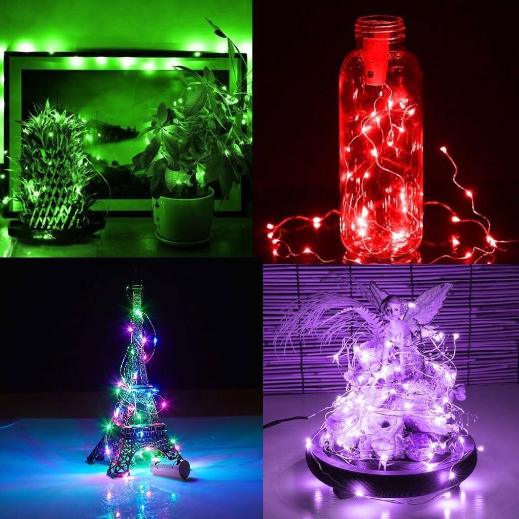 10 Pack 20 LED Wine Bottle Cork Lights Mini Fairy String Lights Copper Wire, Battery Operated Starry Lights for DIY, Festival, Wedding, Party, Indoor, Outdoor Decoration (Multi-Colored)