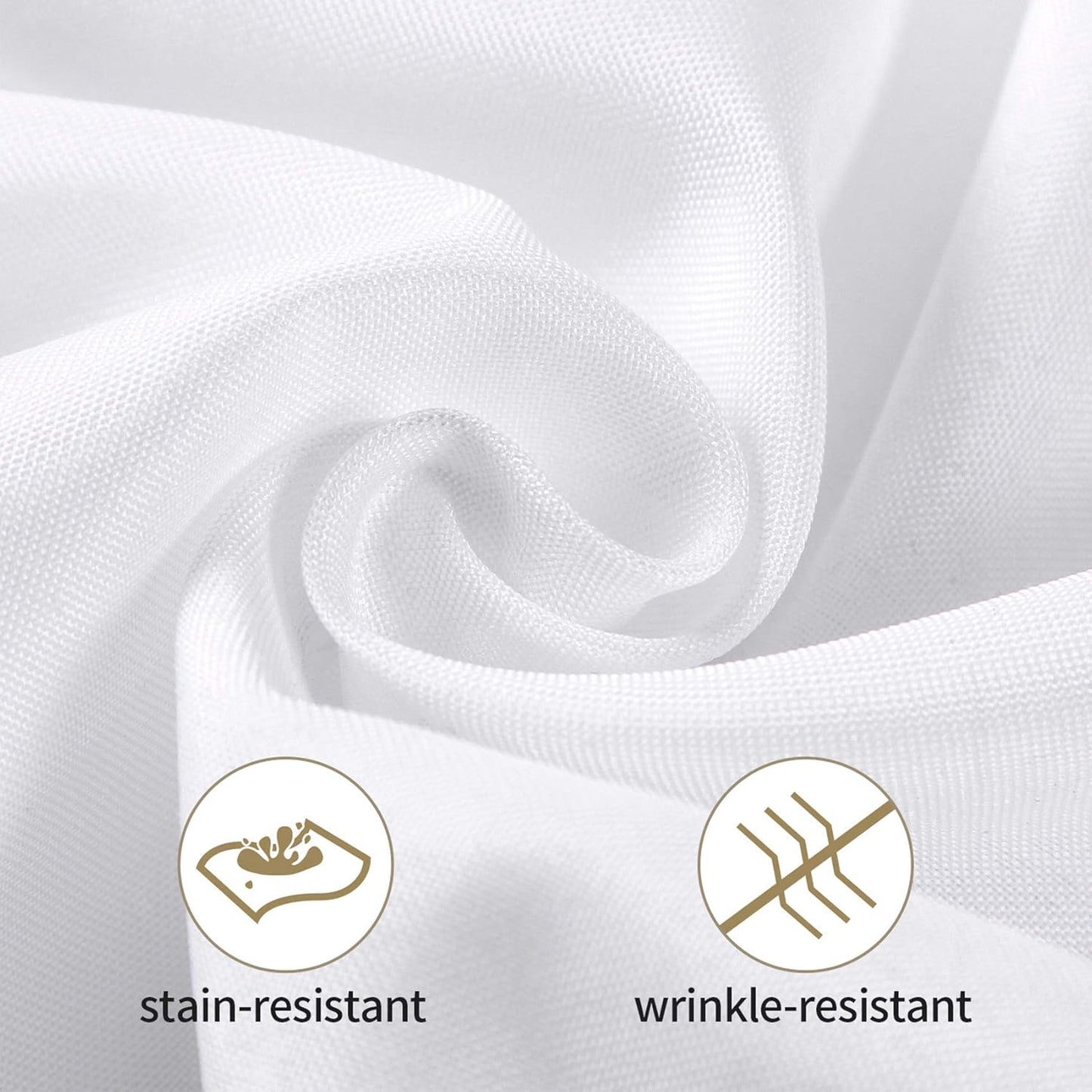 Ascoza 2pack 60x84 Inch White Rectangular Tablecloth 4 Feet Table Cloth in Polyester Fabric for Wedding/Banquet/Restaurant/Parties