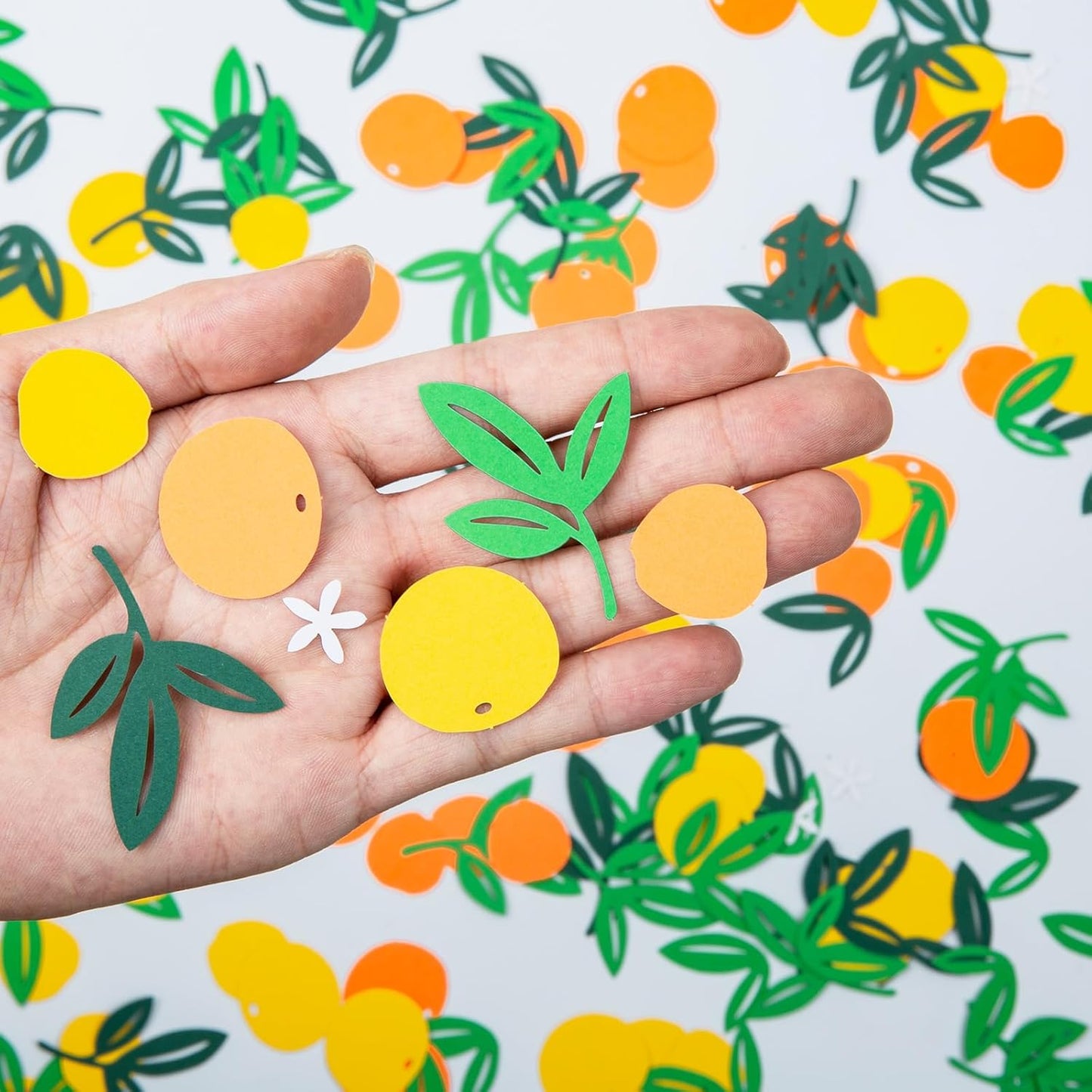 200 Pcs Little Cutie Baby Shower Orange Confetti - Citrus Confetti - Eucalyptus Scatter For Birthday Wedding Party Table Decoration Supplies