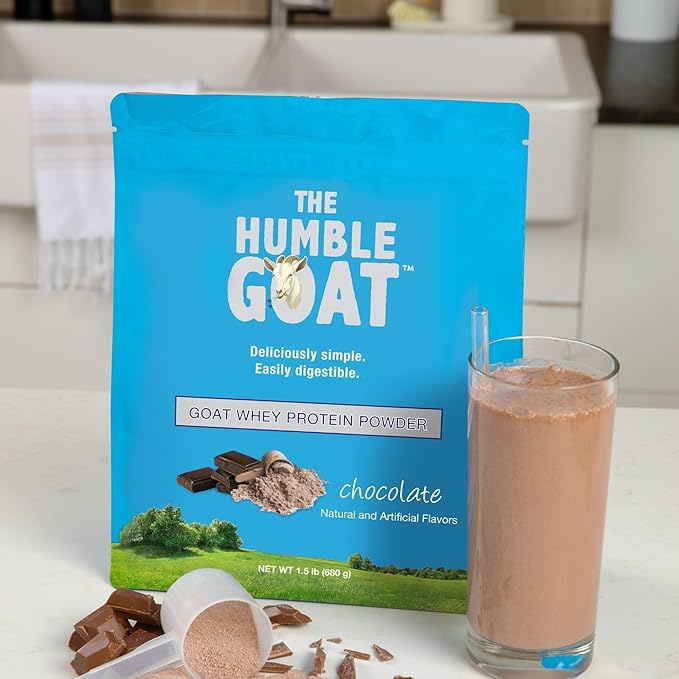 Grass Fed Whey Protein Powder Chocolate 1.5 lb – Made from Goat Milk, Easy to Digest, Clean Taste, Non-GMO, Gluten-Free & Versatile Chocolate Whey Protein Powder, Made in USA