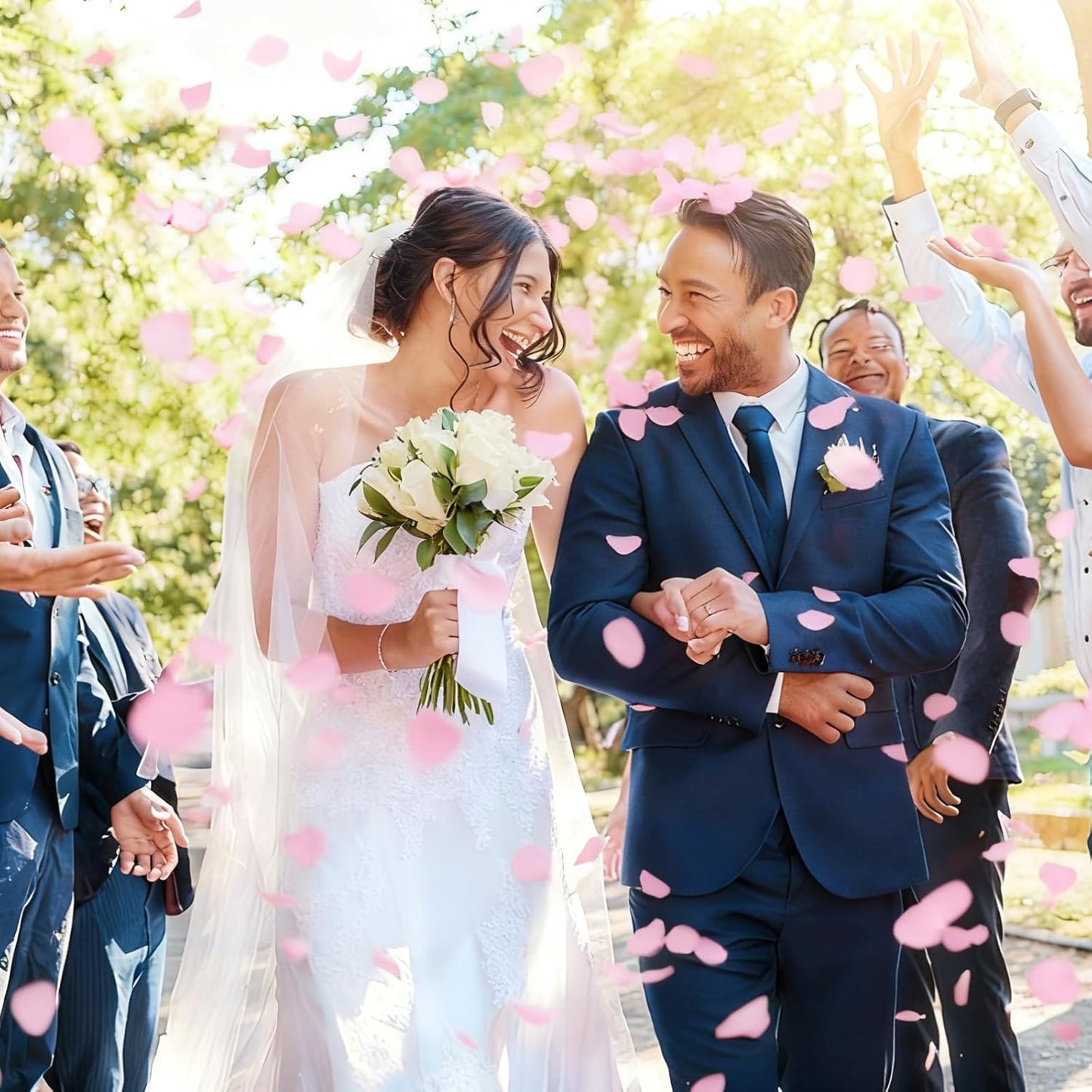 300pcs Blush Faux Silk Rose Petals for Wedding Aisle Scatter, Flower Girl Basket, Table Centerpieces, Bridal Shower, and Romantic Party Decor