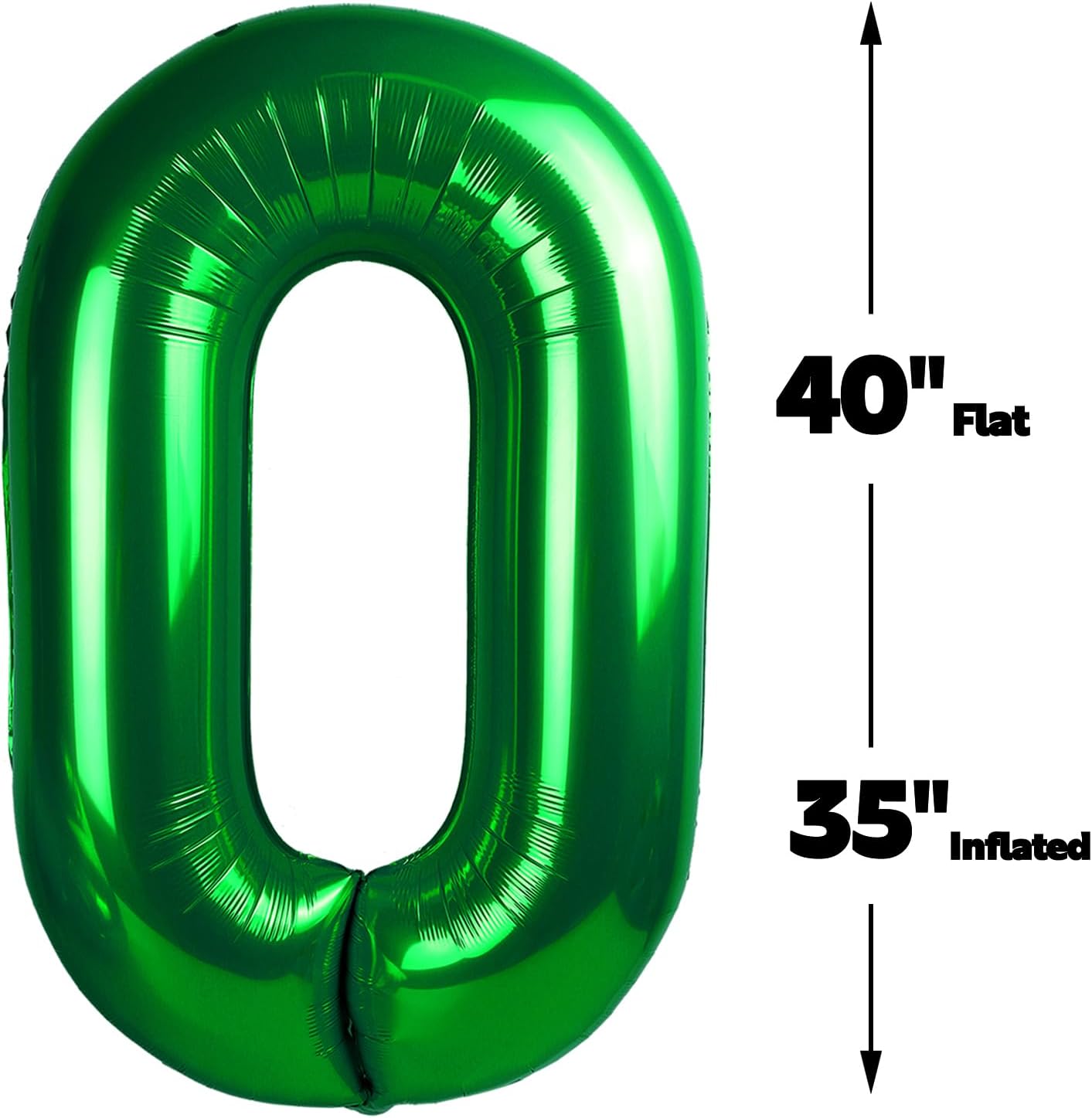 Green 40 Inch 0 Number Balloons, 0 Decorations for 10 20 30 40 50 60 70 80 90 100Birthday, Foil Giant Birthday Graduations Anniversary Party Balloons