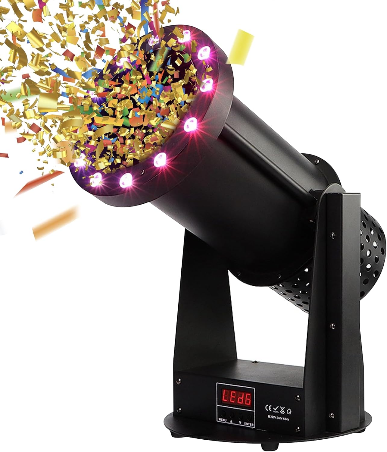 Paper Machine with 12 LED Lights and Remote Control - DMX Control Digital with Remote Perfect for DJ Parties, Nightclubs, Weddings and Events