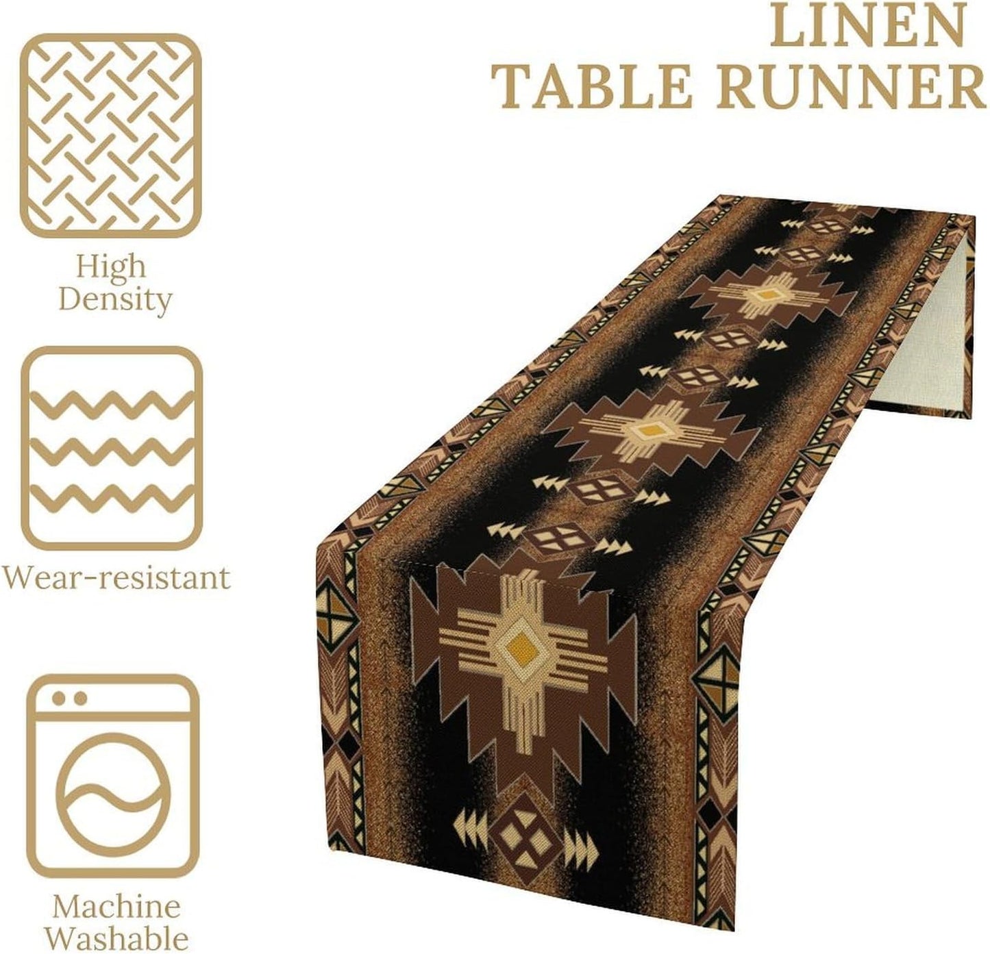 Aztec Table Runner Southwestern Native Vintage Geometric Pattern Table Runner Retro Country Table Dinner Decoration 13x36 Inch