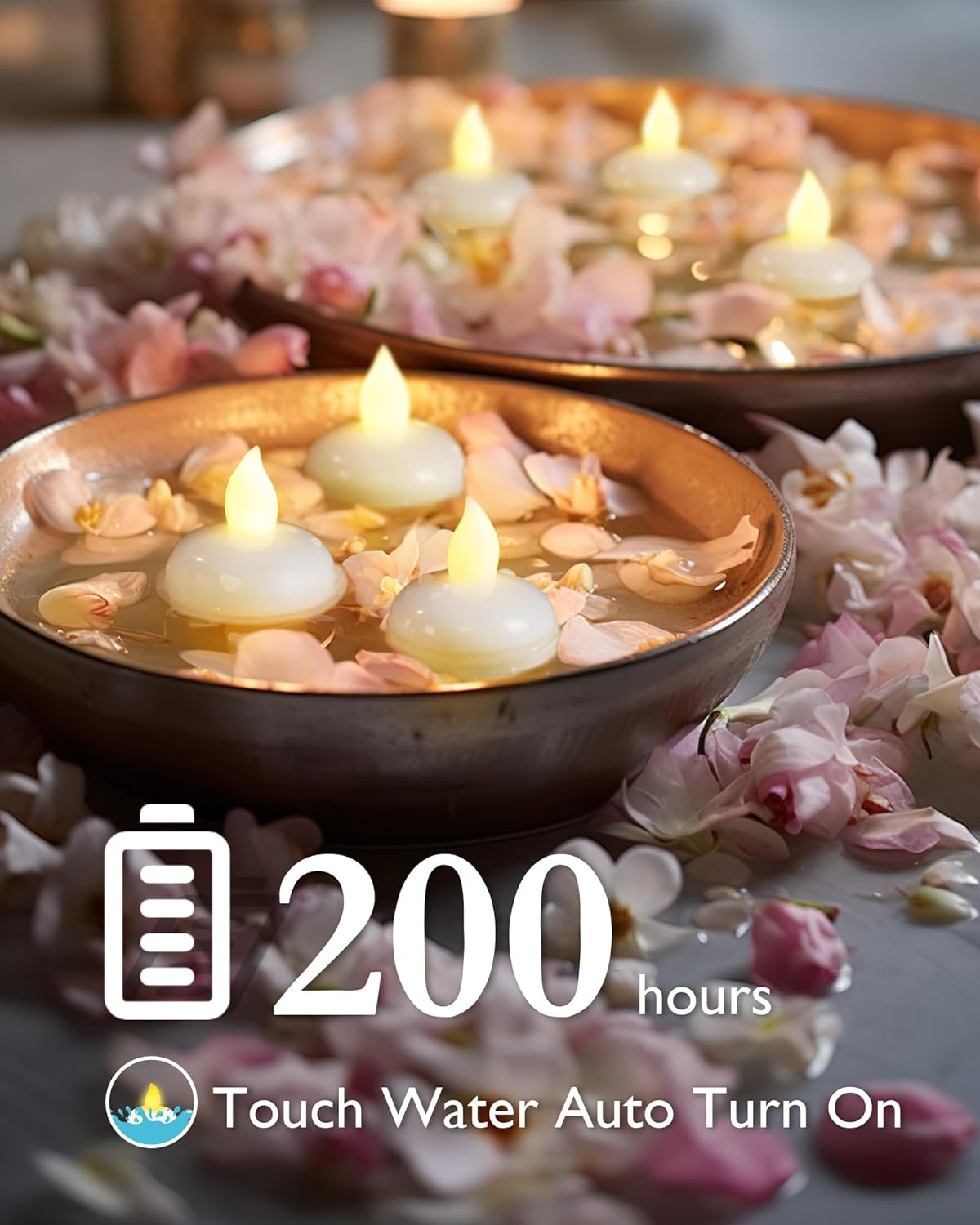 Homemory 36 Pack Flameless Floating Candles, Warm White Led Flickering Tealight Candles in Bulk, Decor for Wedding, Party, Centerpiece, Pool, Christmas