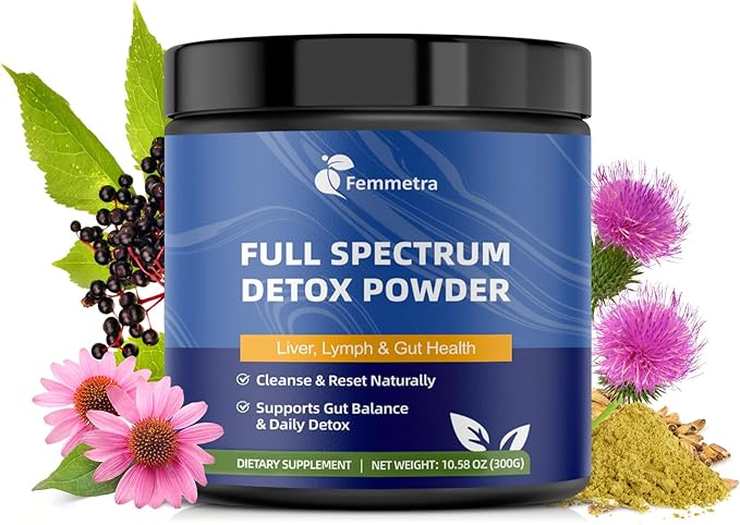 29-in-1 Full Spectrum Detox Powder – Liver, Lymph, Colon & Gut Cleanse with Milk Thistle, NAC, Zeolite & Probiotics – Complete Body Cleanse Supplement for Women & Men – 30 Servings