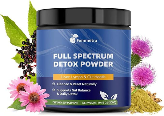 29-in-1 Full Spectrum Detox Powder – Liver, Lymph, Colon & Gut Cleanse with Milk Thistle, NAC, Zeolite & Probiotics – Complete Body Cleanse Supplement for Women & Men – 30 Servings
