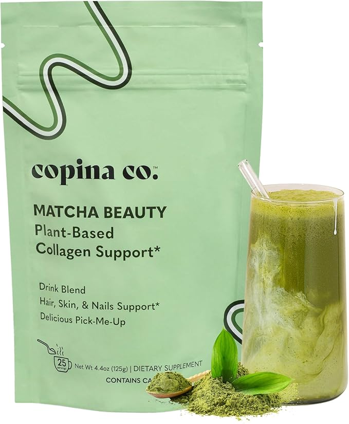 Matcha Beauty Vegan Collagen Booster Drink Blend: Plant Based Collagen Support Smoothie Drink Vegan Creamy Blend | Matcha Flavor | 1 Bag - 25 Servings per Bag