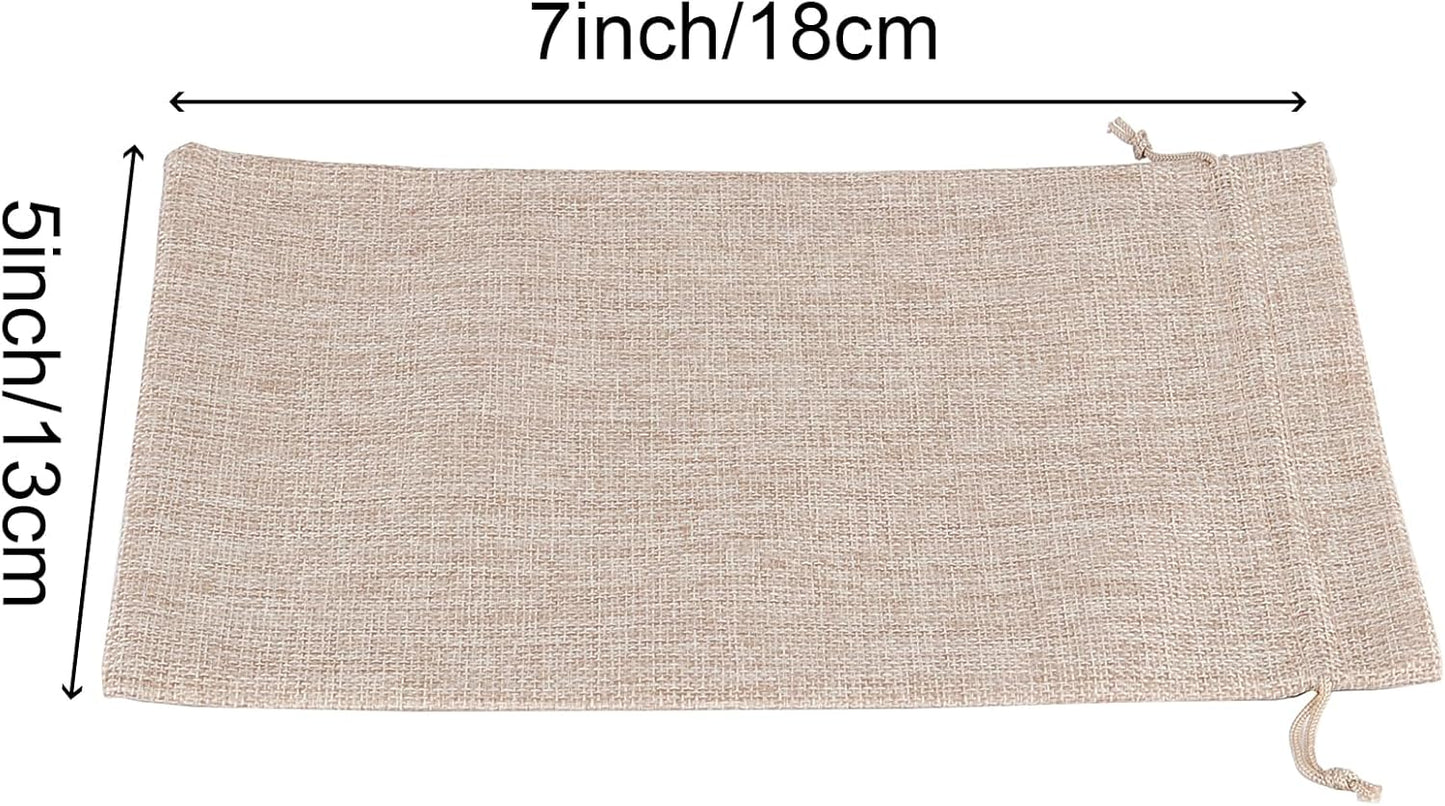 ZOENHOU 50 Packs 5 x 7 Inch Large Burlap Bags with Drawstring, Durable Jute Drawstring Bags, Dustproof Burlap Sacks for Favors Party DIY Craft