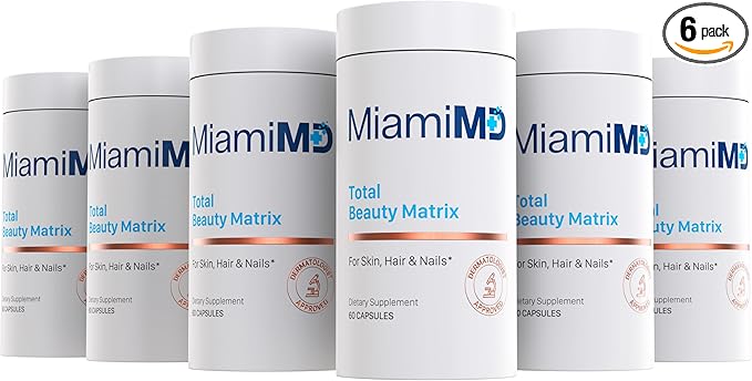 Total Beauty Matrix Collagen Supplements for Women - Collagen Capsules with Vitamin C for Hair, Skin and Nails - Cruelty Free - (60 Capsules) - 6 Pack
