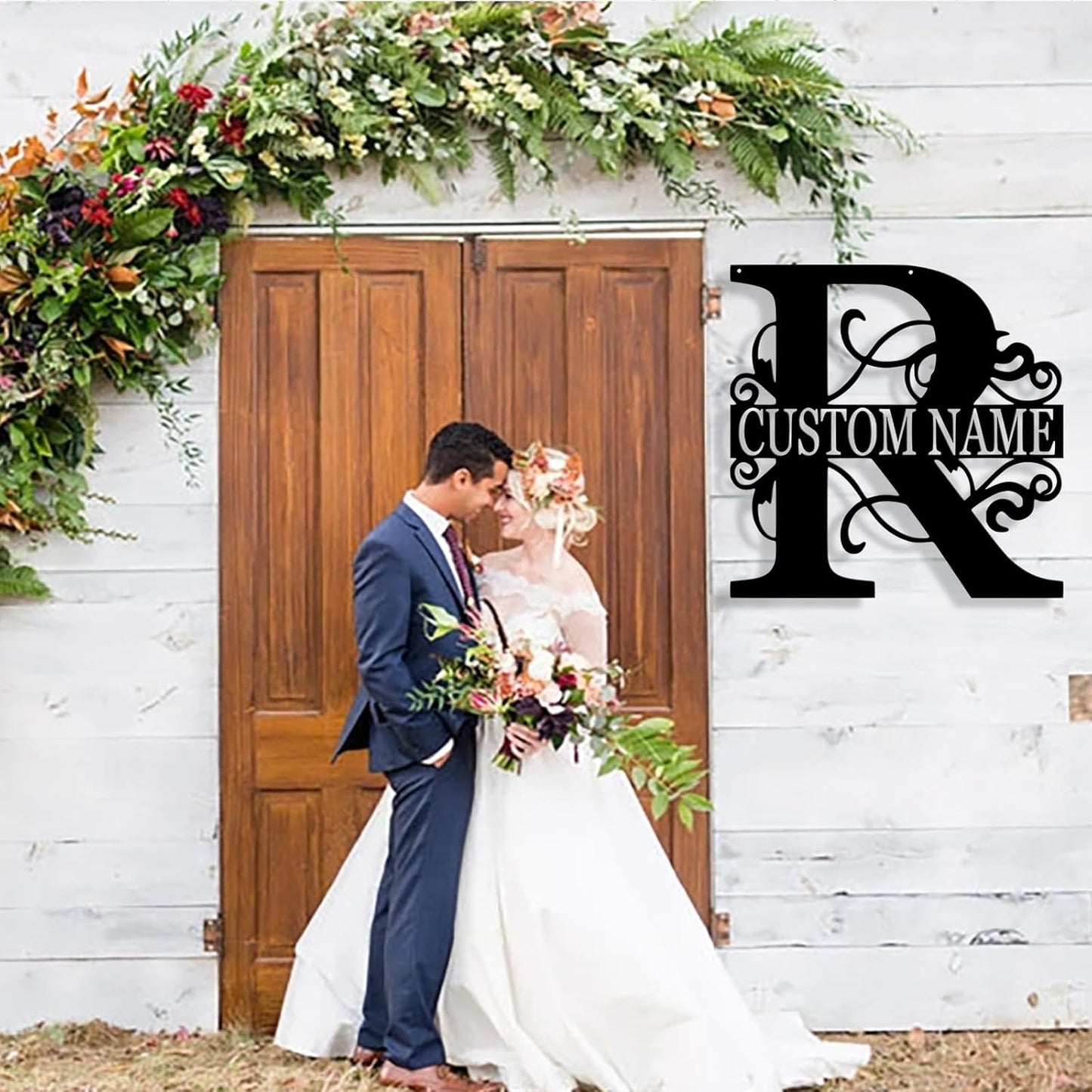 Custom Metal Name Sign, Personalized Family Last Name Signs for Home, Split Letter Monogram Wall Art Decor, Customized Metal Signs for Outdoor, Personalized Wedding Housewarming Gift