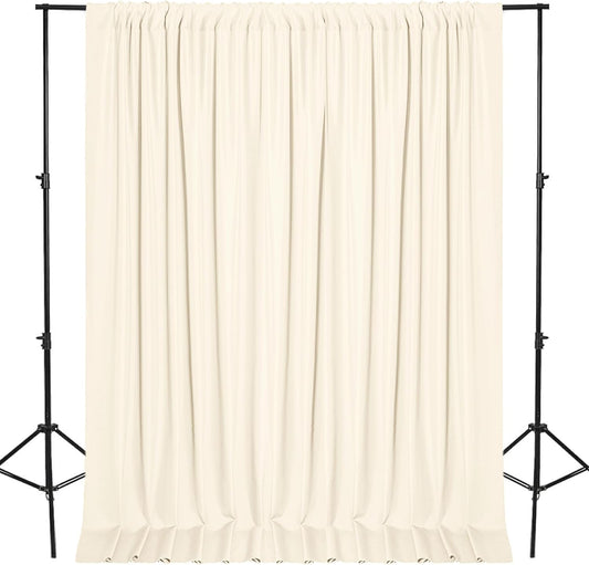 DWCN 10x7 FT Champagne Backdrop Curtains for Parties, Photography Backdrop Drapes with Rod Pockets for Wedding Decorations Stage Birthday Family Gatherings, 2 Panels 5ft x 7ft