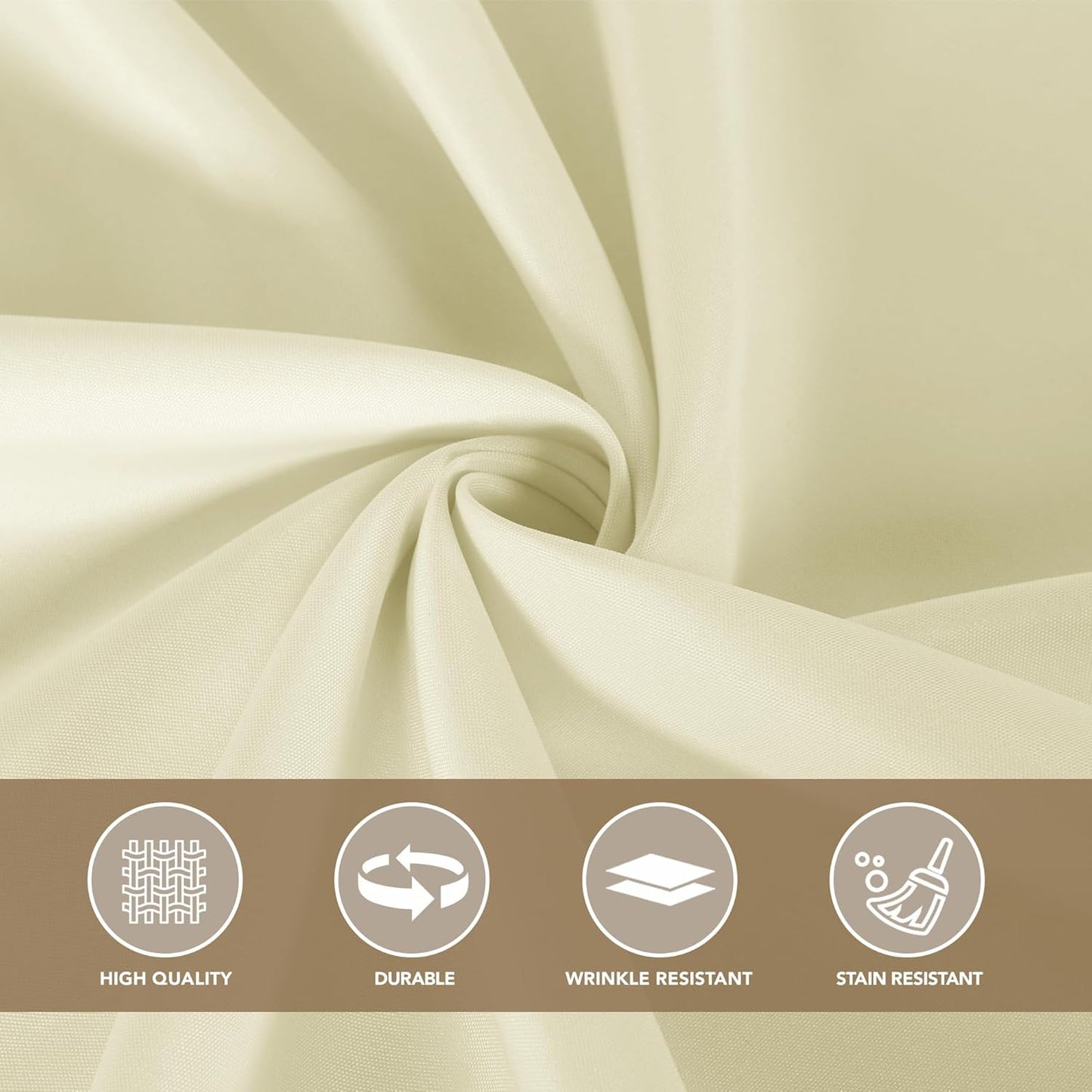 sancua Square Tablecloths 85x85 Inch - Beige Fabric Table Cloth for Square or Round Tables, Washable Polyester Table Cover for Outdoor Party, Birthday, Buffet, Resturant