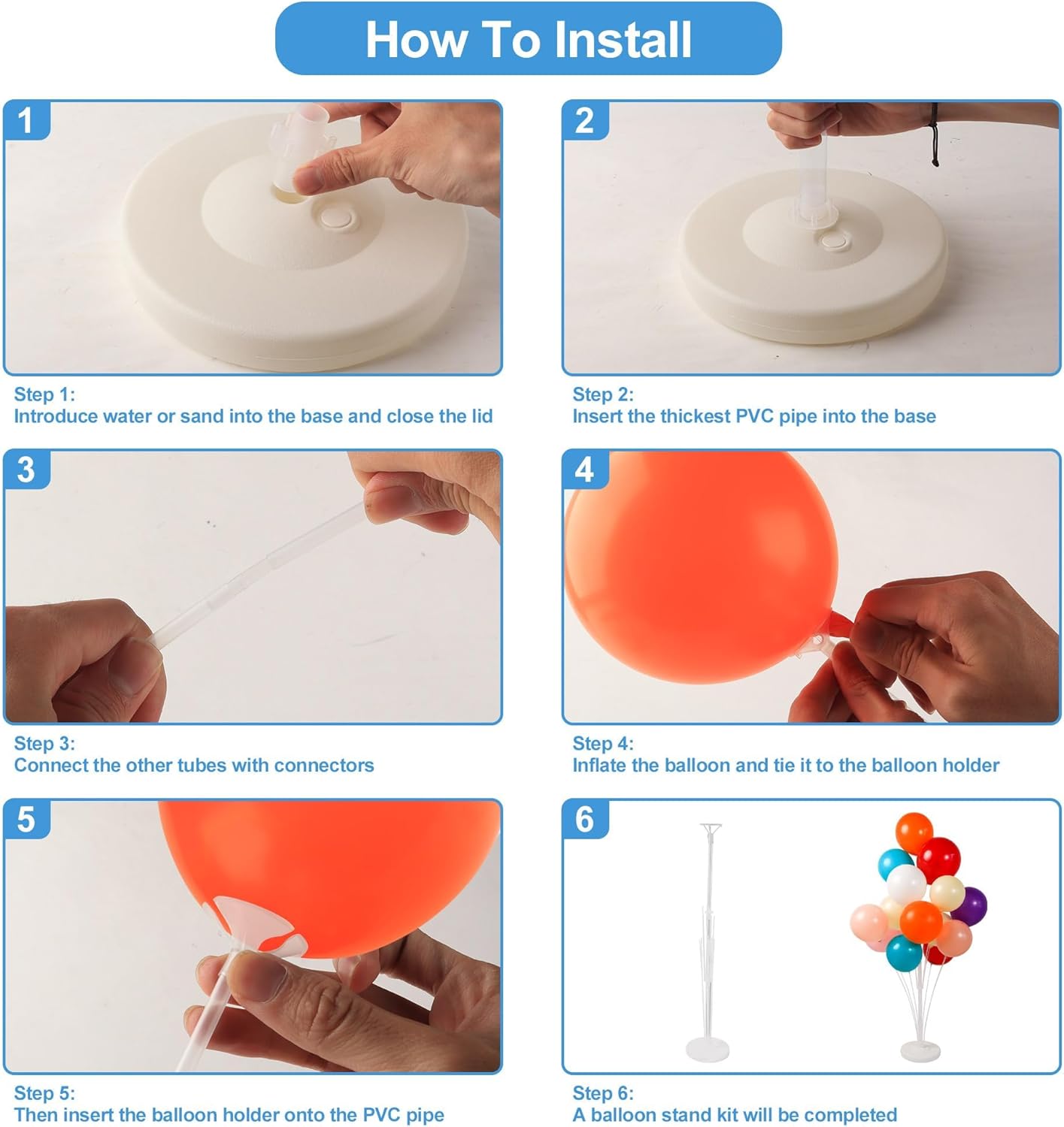 2 Sets 62in Balloon Stand Kit, Balloon Holder on Floor and Table, Balloon Sticker Party Decoration for Wedding Birthday Graduation Baby Shower