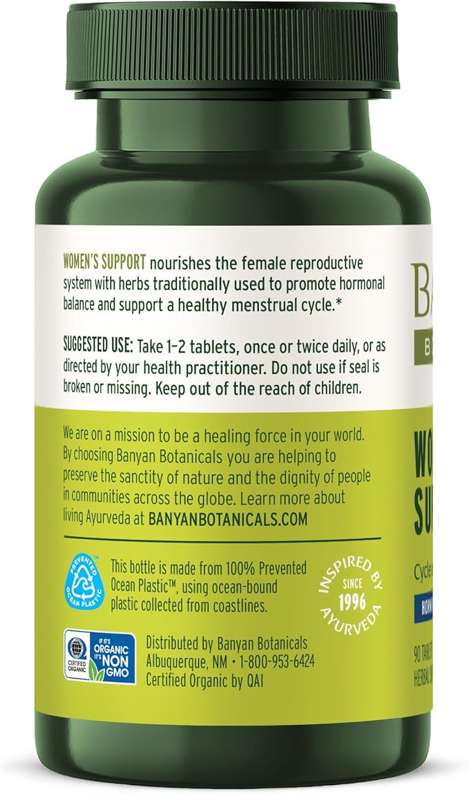 Banyan Botanicals Women’s Support – Organic Herbal Tablets – Promotes a Healthy Female Reproductive System* – Supports Regular & Healthy Menses* – 90 Tablets – Non-GMO Sustainably Sourced Vegan