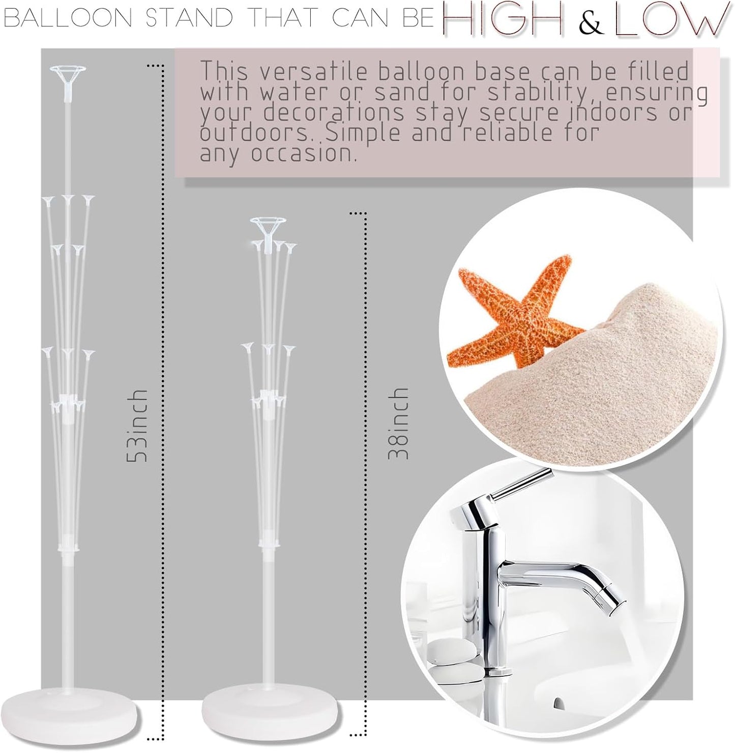 Balloon Column Stand Kit with Balloons, Base and Pole, Balloon Column Kit for Floor or Table Backdrop Decoration for Party Wedding Baby Shower Birthday Graduation (gold pink)