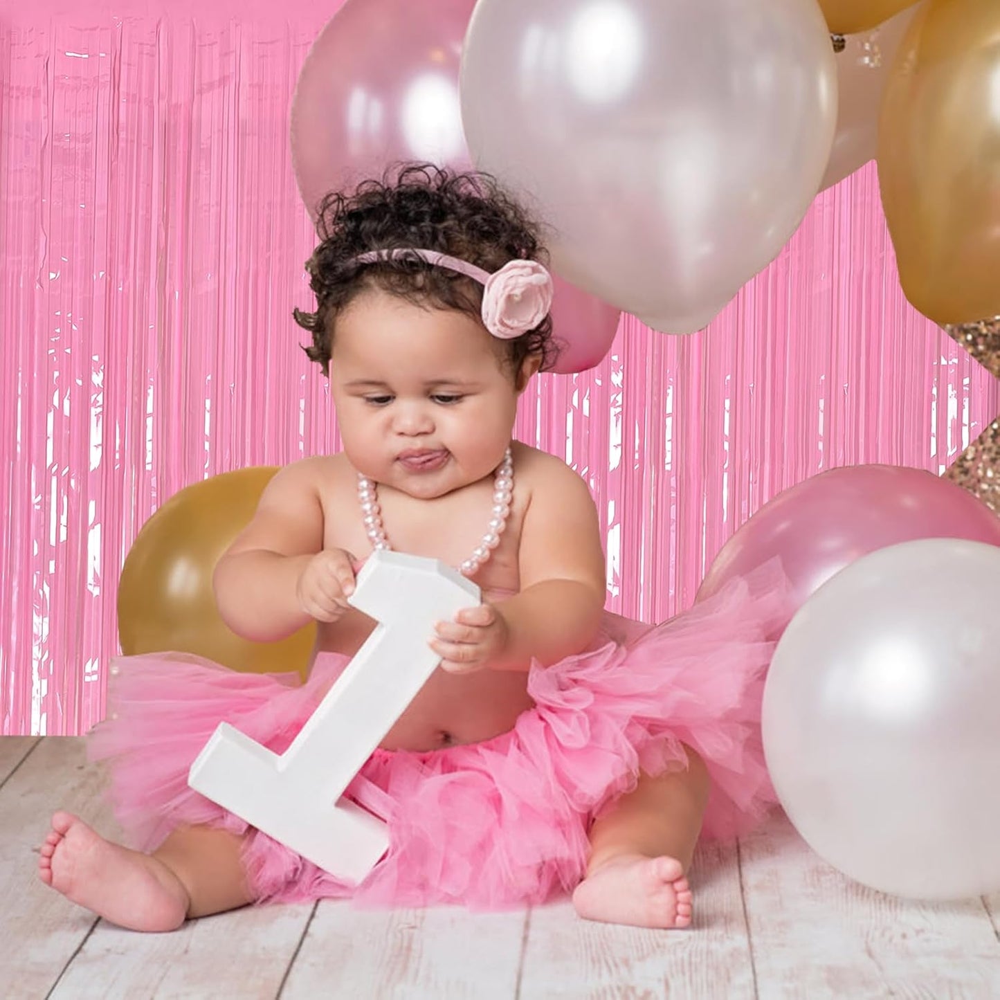 10 Pack Foil Curtain Pink Backdrop Streamers Metallic Tinsel Fringe Curtains Photo Booth Props for Birthday Wedding Engagement Bachelorette Christmas Holiday Celebration Party Decorations