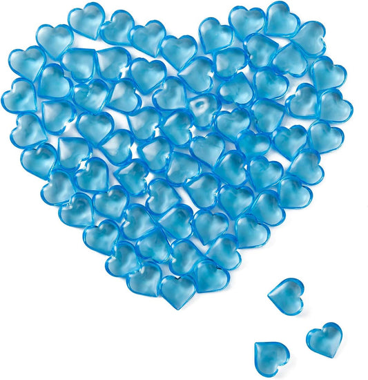Acrylic Hearts Shaped Crystals Gems Light Royal Blue for Table Scatter, Valentine's Day, Wedding, Artwork, Birthday Party Decoration, Favor Vase Filler (150 Pieces)