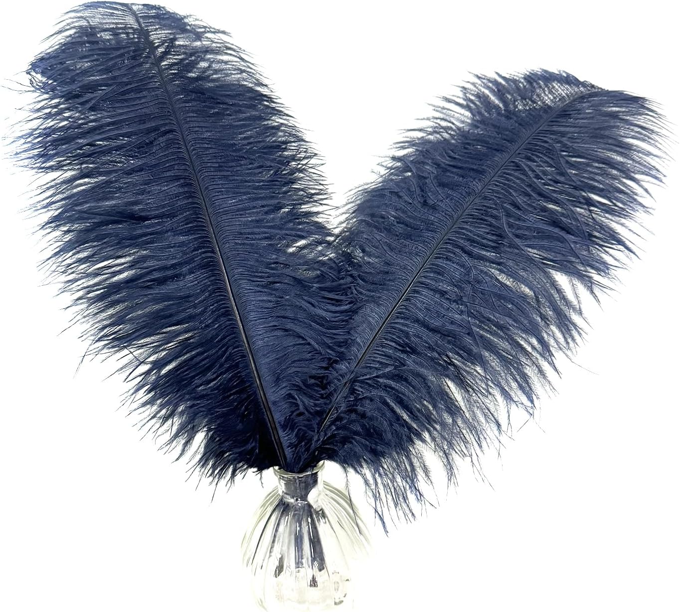 Happy Feather 16-18 inch Navy Blue Ostrich Feathers Craft for Wedding Party Centerpieces Home Decoration DIY Craft Pack of 10