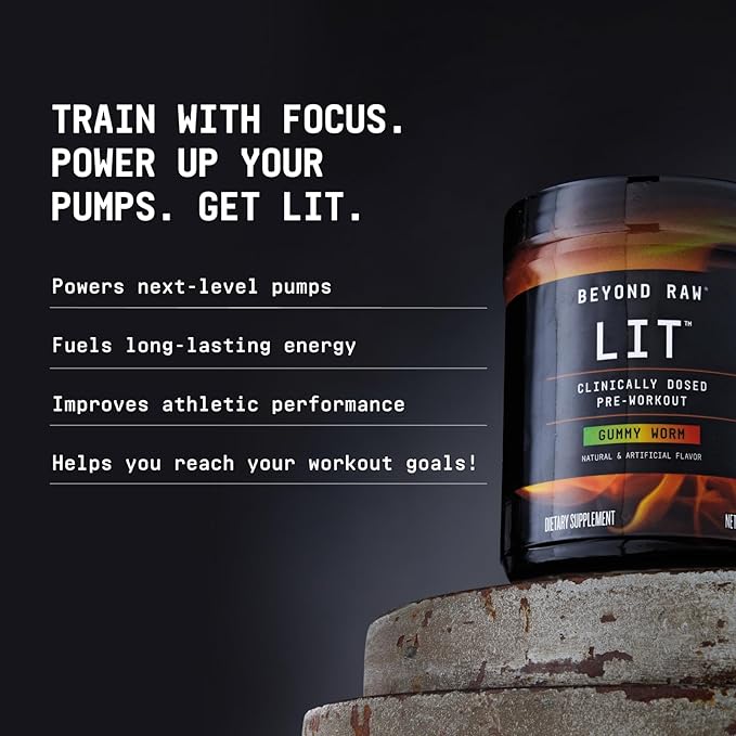 Beyond Raw LIT Pre-Workout - Jolly Rancher Cherry (30 Servings)