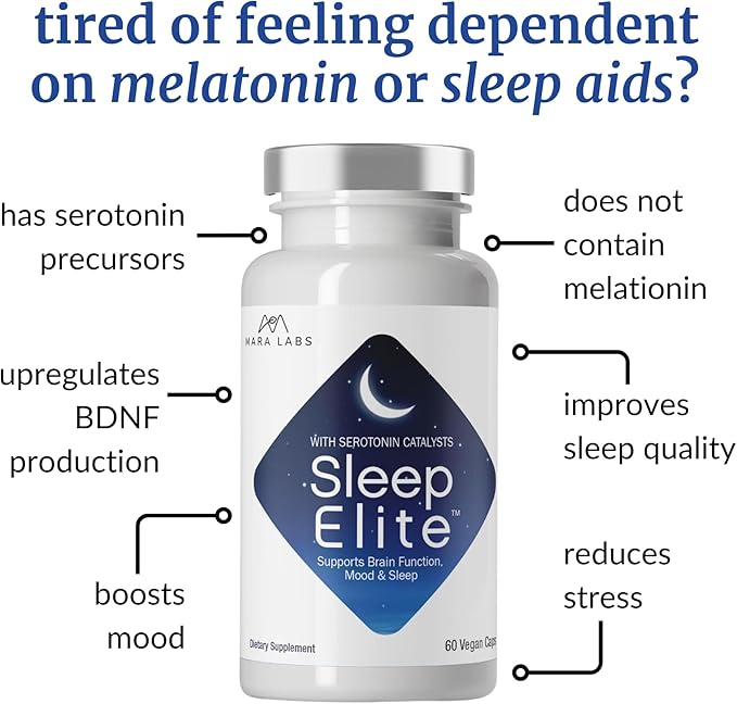 Mara Labs SleepElite | Supports Brain Function, Mood, and Sleep | with Serotonin Catalysts | 30 Servings
