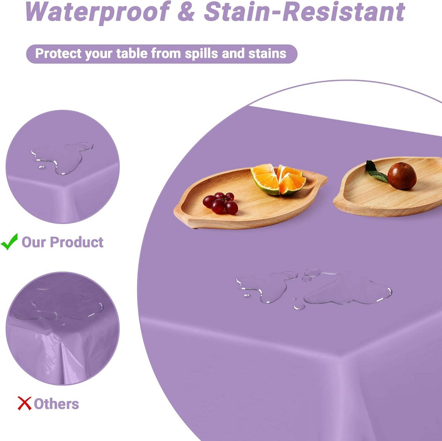 QZYL 12 PCS Lavender Plastic Tablecloths, 54 in x 108 in Dinner Table Cloths, Rectangle Table Cover for Birthday Party Family Gathering Wedding