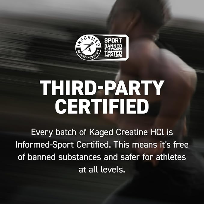 Kaged Creatine HCl Powder, Unflavored, Muscle Building and Recovery Supplement, Patented Formula, Highly Soluble Powder, 75 Servings
